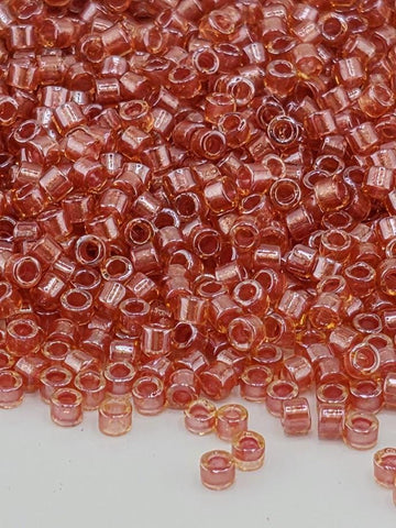 DB0913:Lt Topaz/Soft Rose Inside Color Lined Sparkle Duracoat | Size 11/0 | 7g