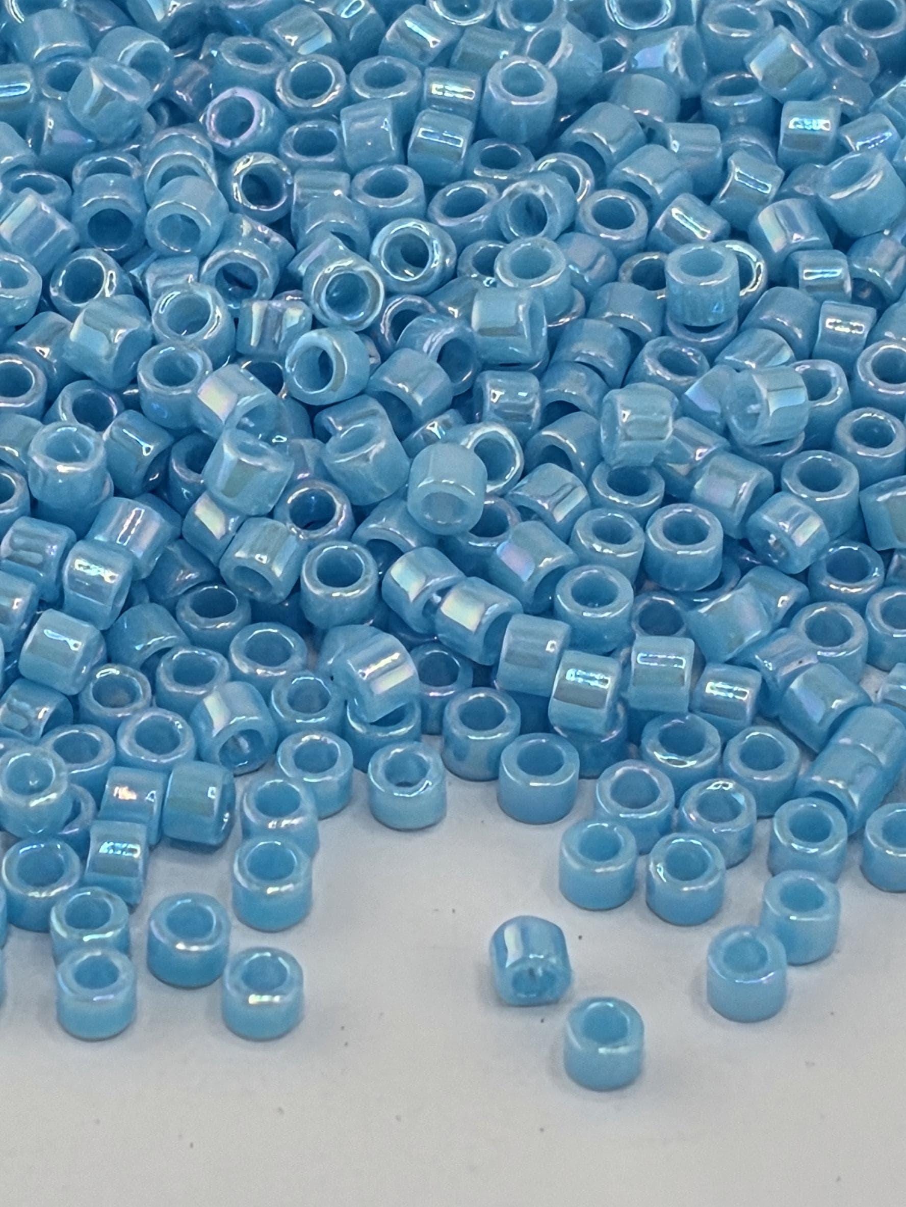 DB0164:Sky Blue Opaque Rainbow | Size 11/0 | 7g