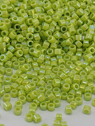 Lime Opaque Rainbow | Size 11/0 | 7g | Japanese Seed Beads | Bead Weaving Embroidery Supply | DIY Jewelry