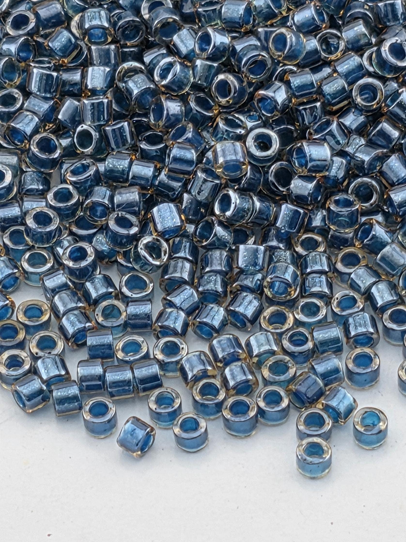 DB0921:Lt Topaz/Dark Teal Inside Color Lined Sparkle Duracoat | Size 11/0 | 7g