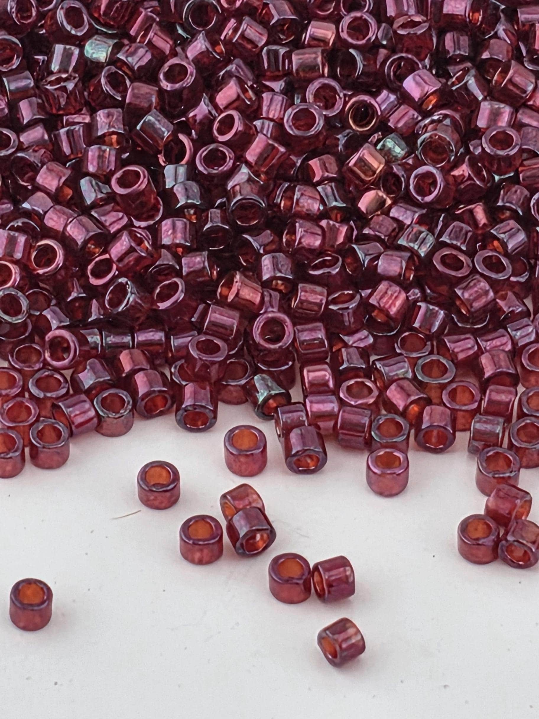 Ruby Translucent Inside Color Lined | Size 11/0 | 7g | Japanese Seed Beads | Bead Weaving Embroidery Supply | DIY Jewelry
