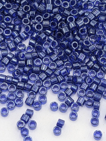 Cobalt Blue/Royal Purple Inside Color Lined | Size 11/0 | 7g | Japanese Seed Beads | Bead Weaving Embroidery Supply | DIY Jewelry