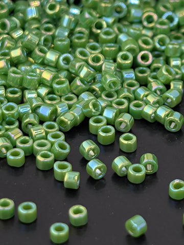 Green Opaque Rainbow | Size 11/0 | 7g | Japanese Seed Beads | Bead Weaving Embroidery Supply | DIY Jewelry