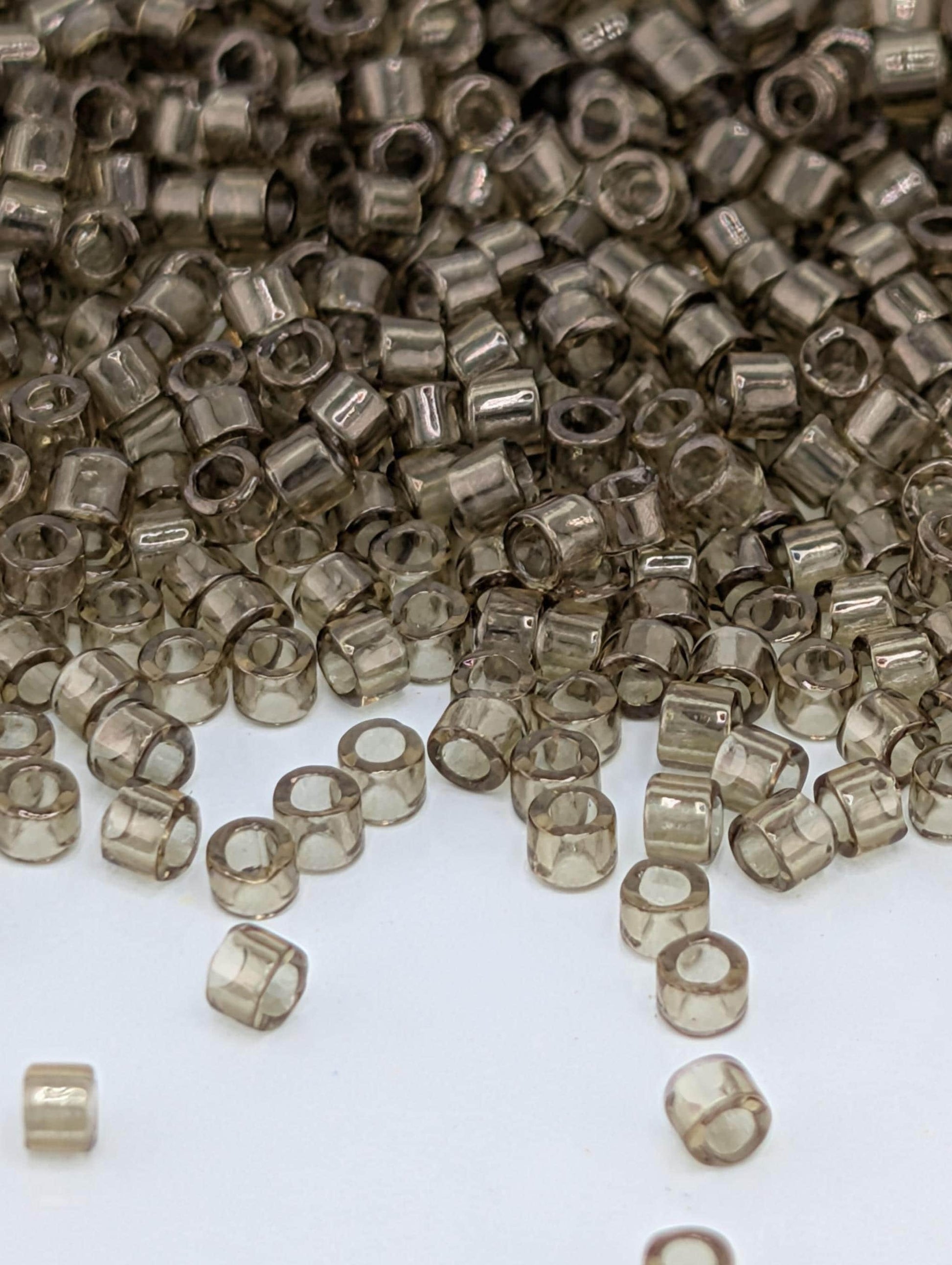 Light Greyish Olive Translucent Inside Color Lined | Size 11/0 | 7g | Japanese Seed Beads | Bead Weaving Embroidery Supply | DIY Jewelry