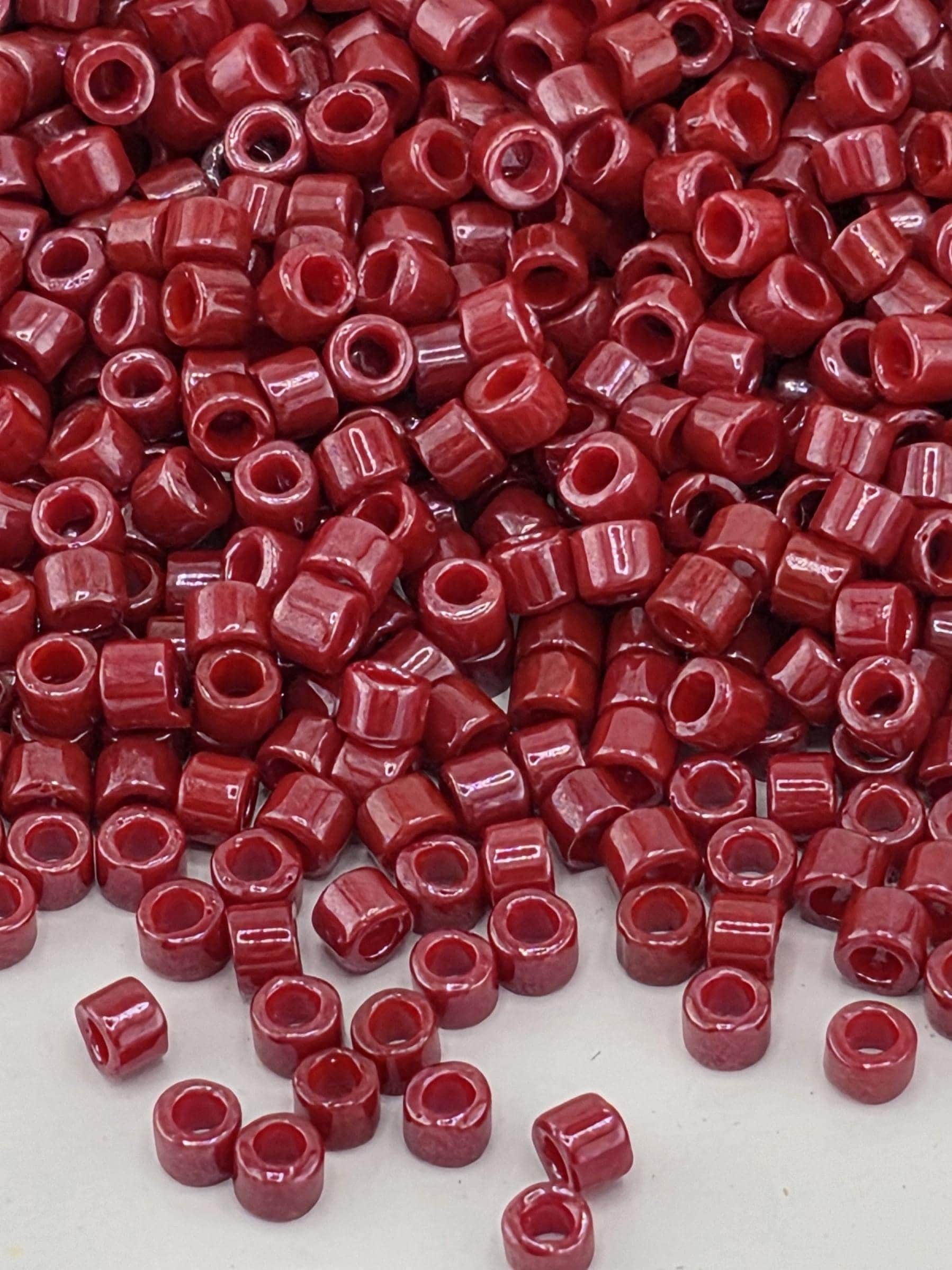 Dark Red Opaque (D) | Size 11/0 | 7g | Japanese Seed Beads | Bead Weaving Embroidery Supply | DIY Jewelry