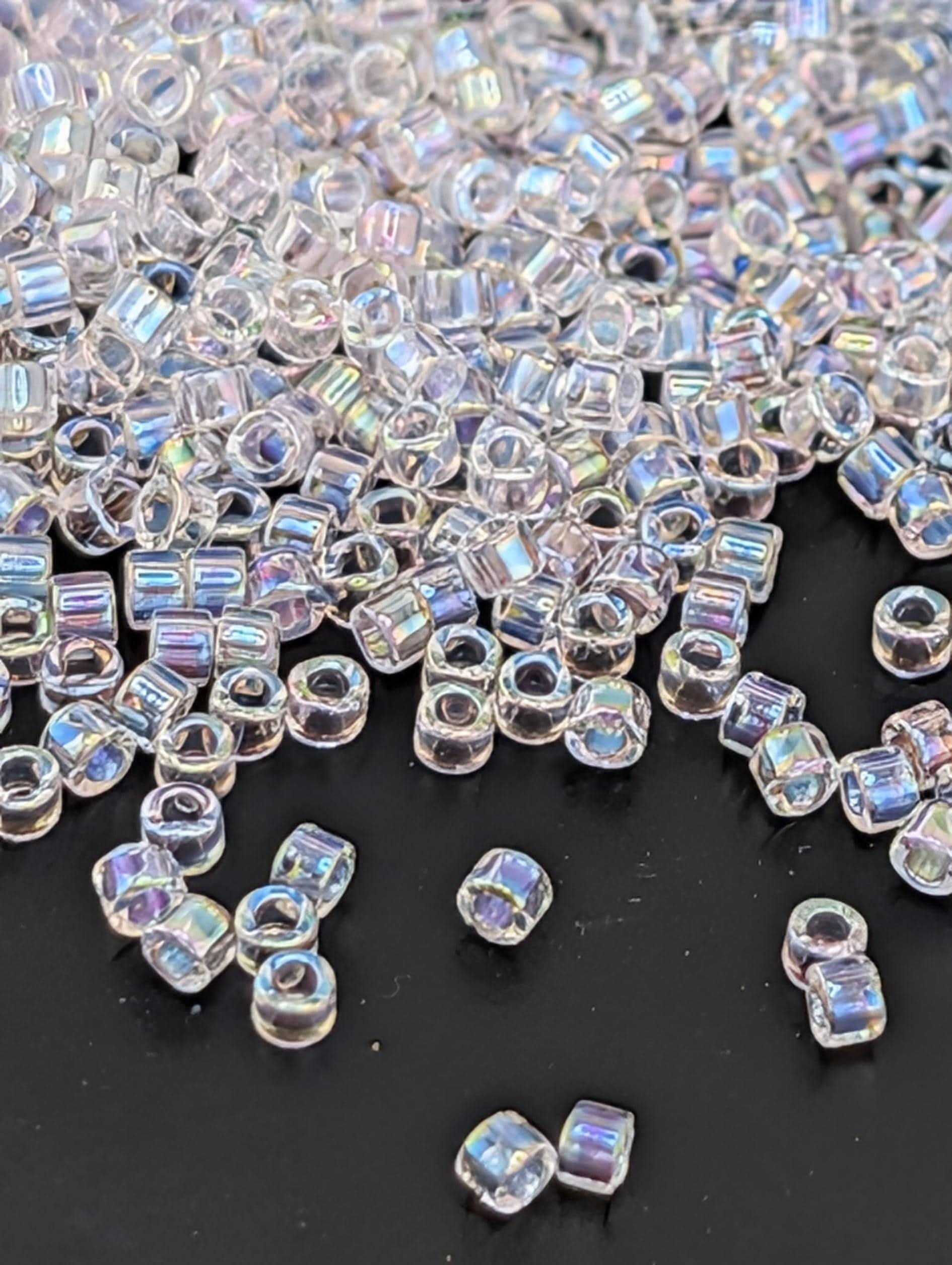 DB0082:Crystal/Light Pink Inside Color Lined Rainbow | Size 11/0 | 7g