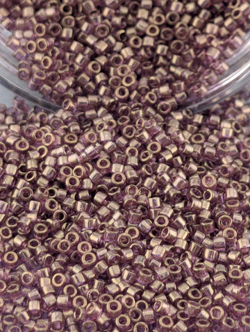 Amethyst Translucent Inside Color Lined | Size 11/0 | 7g | Japanese Seed Beads | Bead Weaving Embroidery Supply | DIY Jewelry