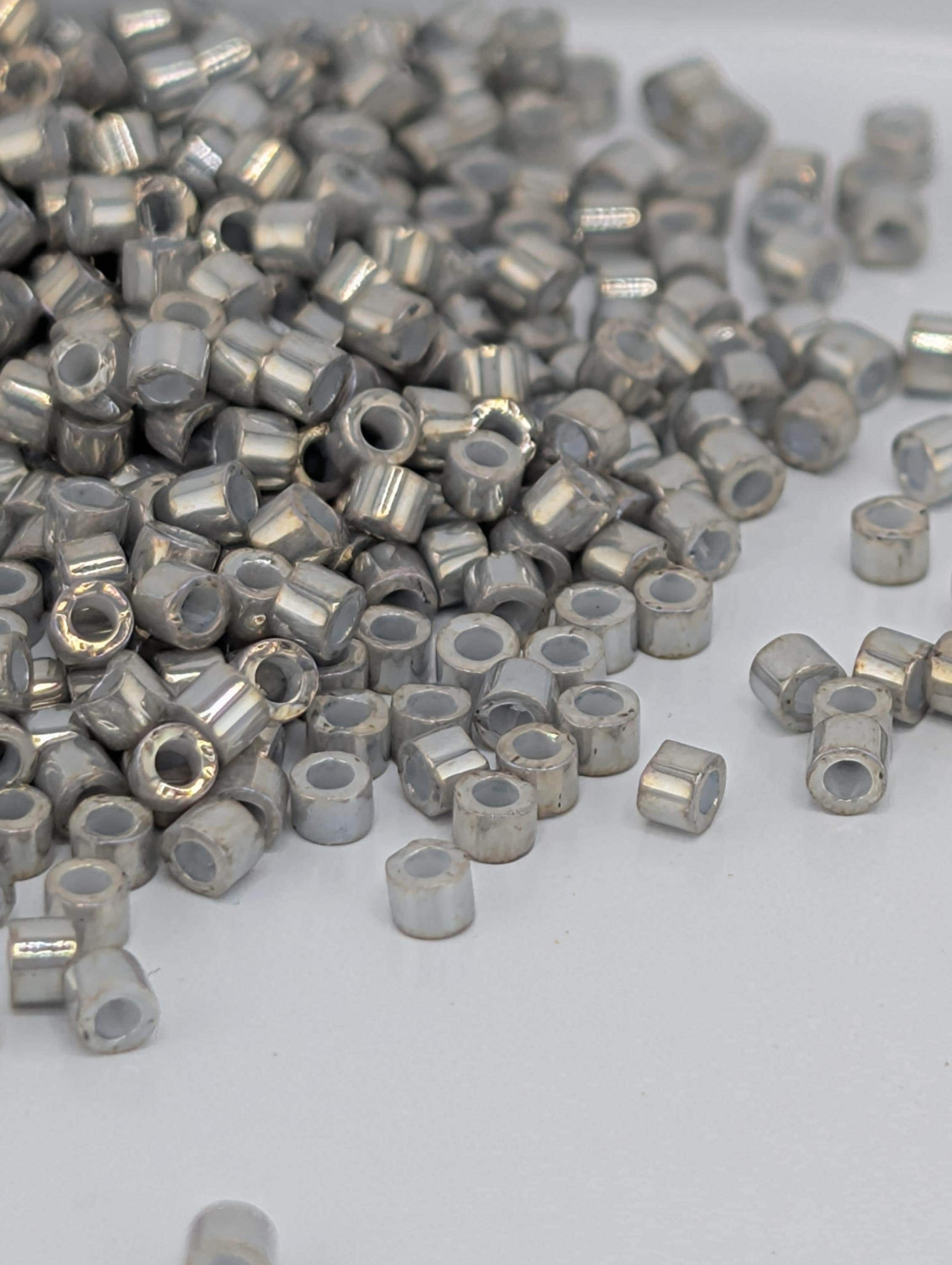Pewter Opaque Luster Rainbow | Size 11/0 | 7g | Japanese Seed Beads | Bead Weaving Embroidery Supply | DIY Jewelry