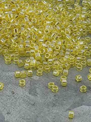 Lemon Translucent Inside Color Lined | Size 11/0 | 7g | Japanese Seed Beads | Bead Weaving Embroidery Supply | DIY Jewelry