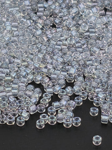 DB1677:Crystal/Silver Smoke Translucent Inside Color Lined Pearl | Size 11/0 | 7g
