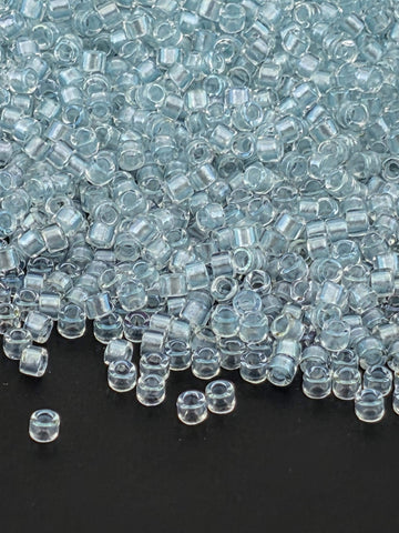DB1672:Crystal/Barely Blue Translucent Inside Color Lined Pearl | Size 11/0 | 7g