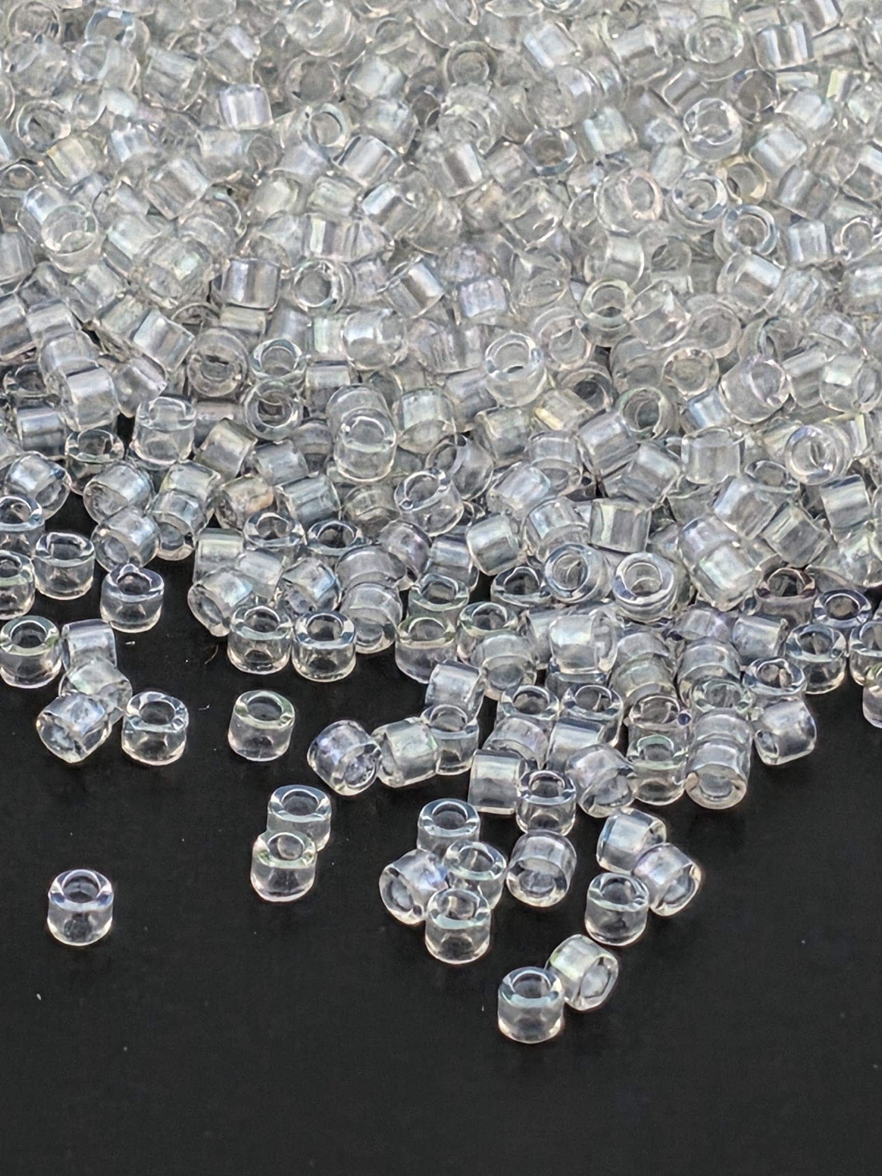 Crystal/White Translucent Inside Color Lined Pearl | Size 11/0 | 7g | Japanese Seed Beads | Bead Weaving Embroidery Supply | DIY Jewelry