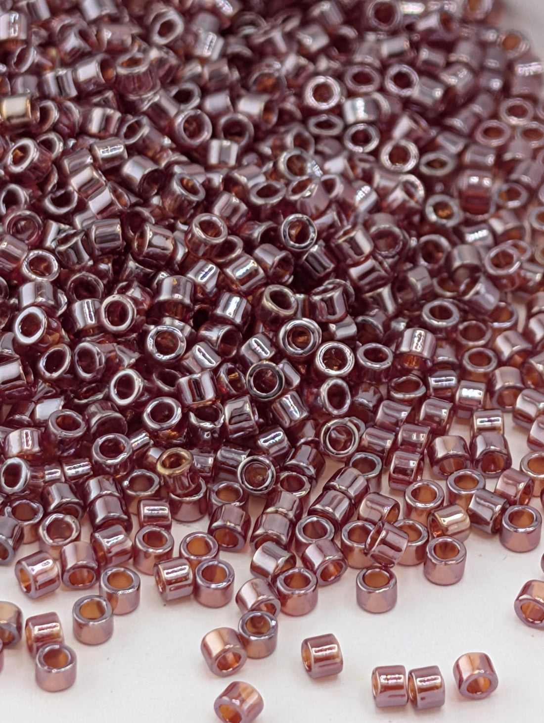 Cherry Cola Translucent Inside Color Lined | Size 11/0 | 7g | Japanese Seed Beads | Bead Weaving Embroidery Supply | DIY Jewelry