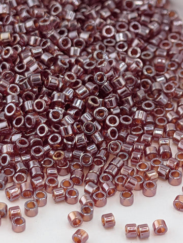 Cherry Cola Translucent Inside Color Lined | Size 11/0 | 7g | Japanese Seed Beads | Bead Weaving Embroidery Supply | DIY Jewelry