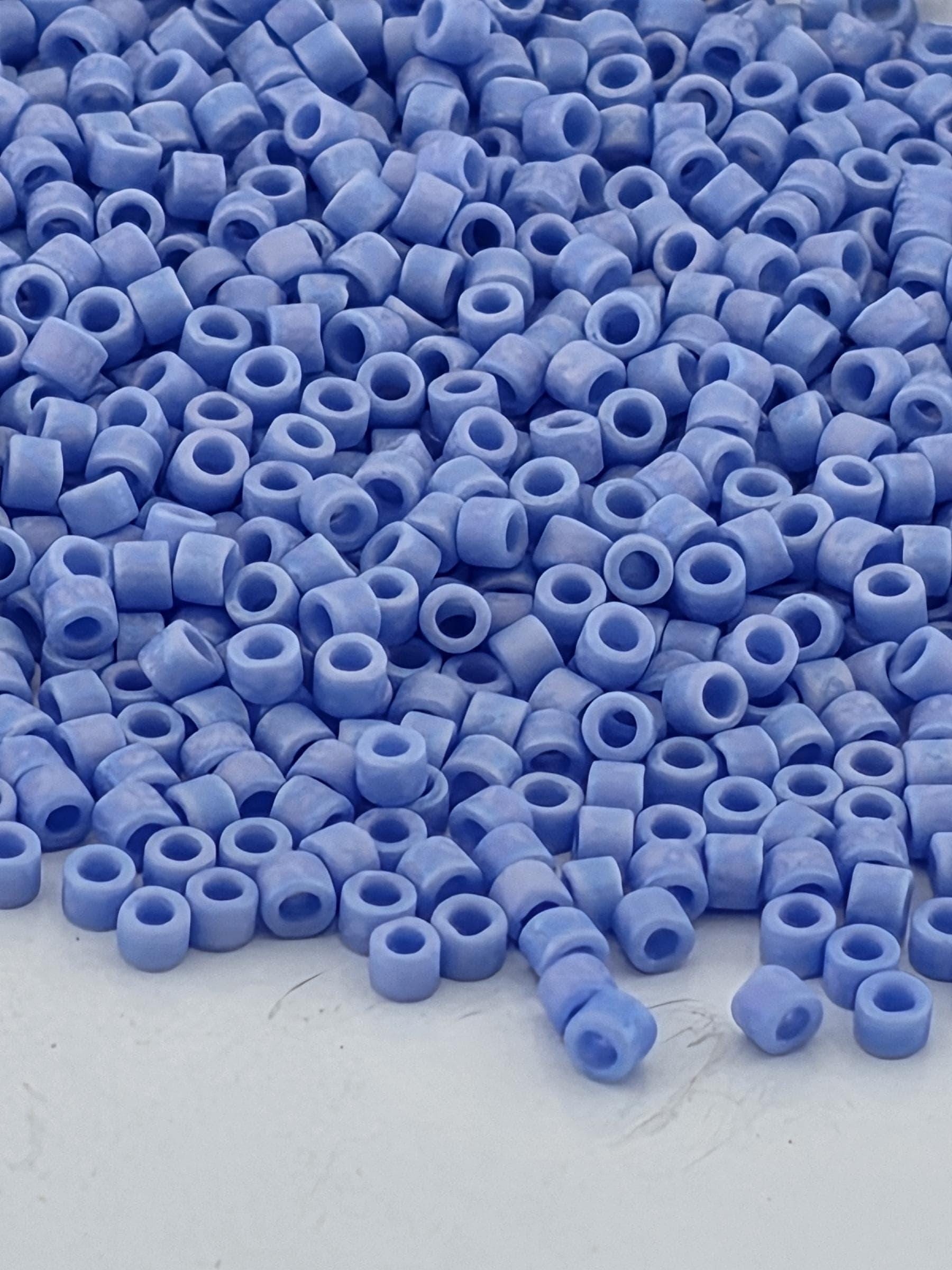 Periwinkle Opaque Matte Rainbow | Size 11/0 | 7g | Japanese Seed Beads | Bead Weaving Embroidery Supply | DIY Jewelry