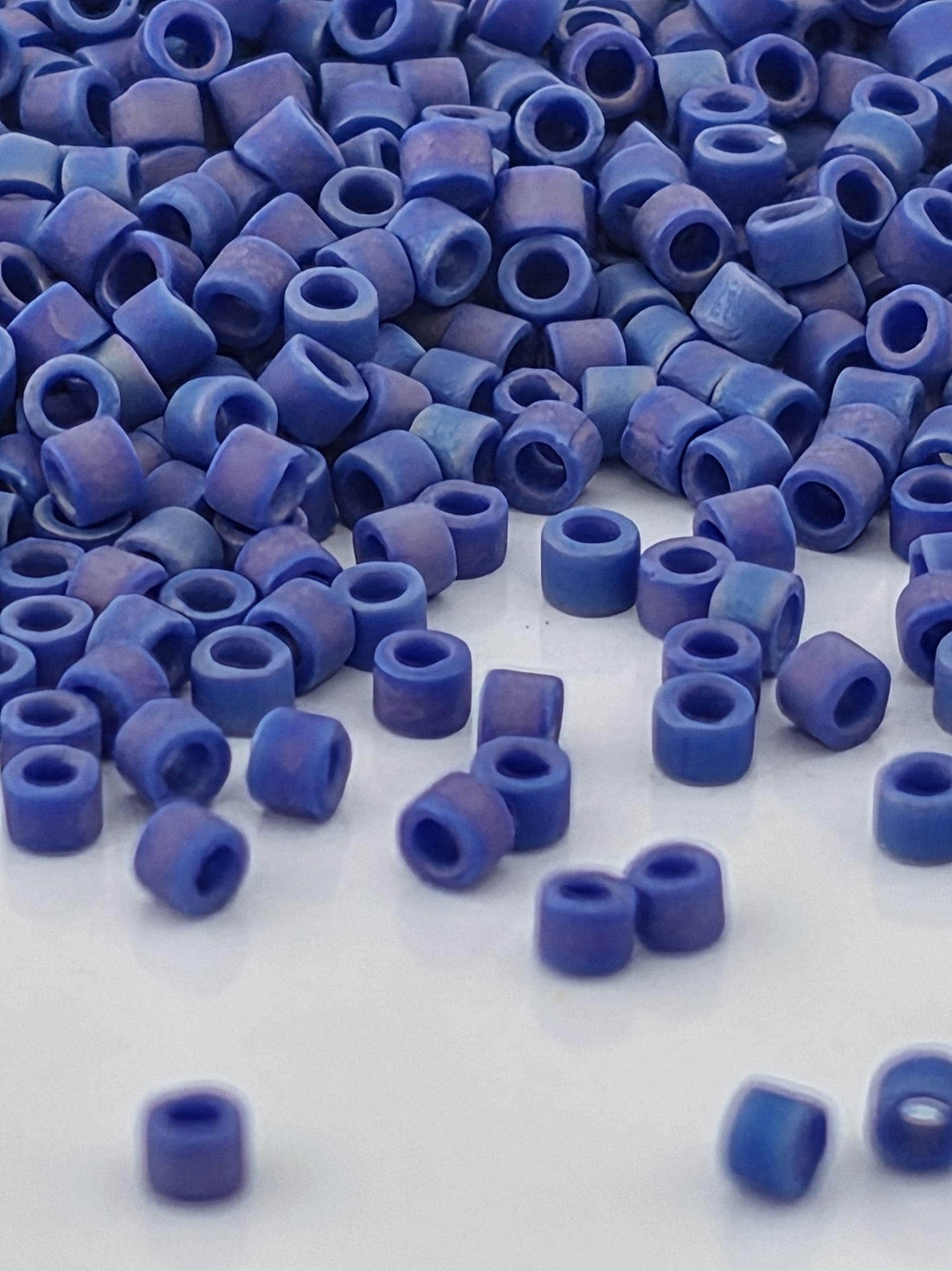 Cobalt Opaque Matte Rainbow | Size 11/0 | 7g | Japanese Seed Beads | Bead Weaving Embroidery Supply | DIY Jewelry