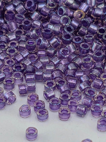 Amethyst/Violet Inside Color Lined Sparkle Rainbow | Size 11/0 | 7g | Japanese Seed Beads | Bead Weaving Embroidery Supply | DIY Jewelry