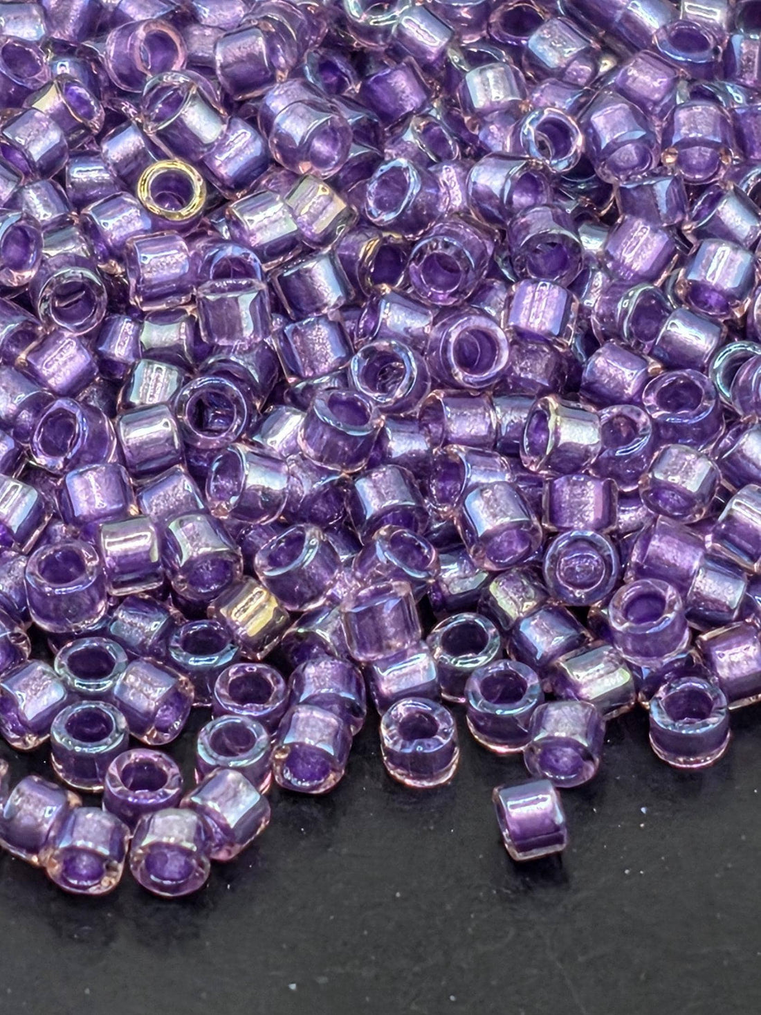 DB1754:Amethyst/Violet Inside Color Lined Sparkle Rainbow | Size 11/0 | 7g