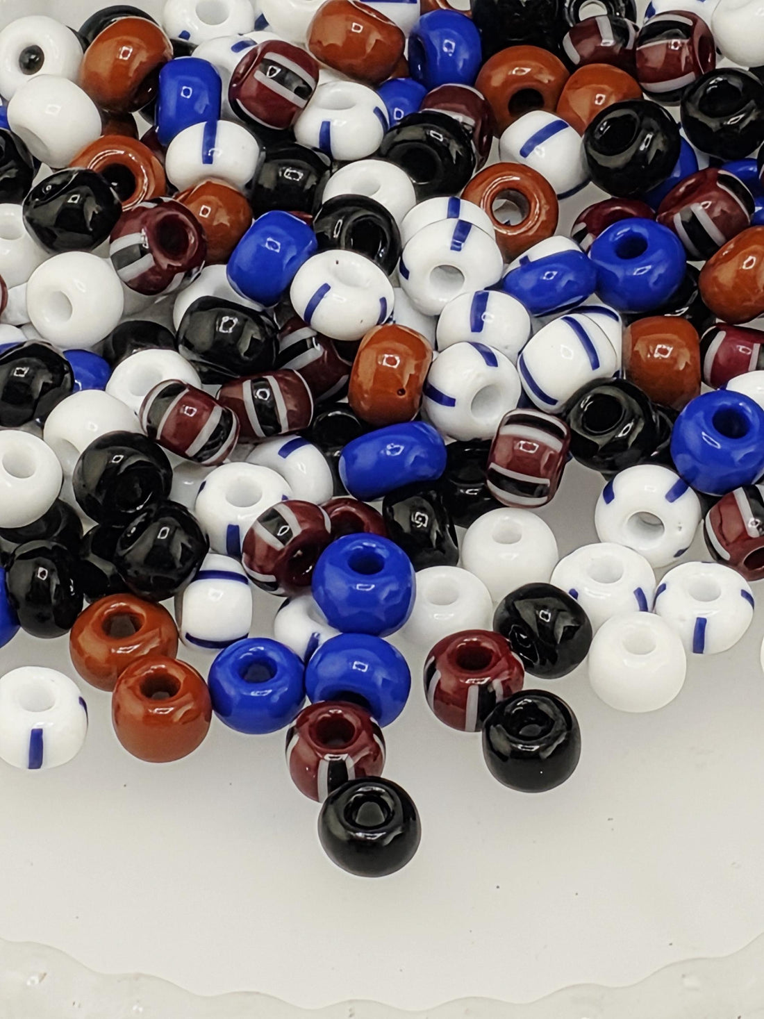 Striped Czech Glass Beads - Colorful Seed Bead Mix 15g | Jewelry Making Bracelet Supply | Learise Curated Mix