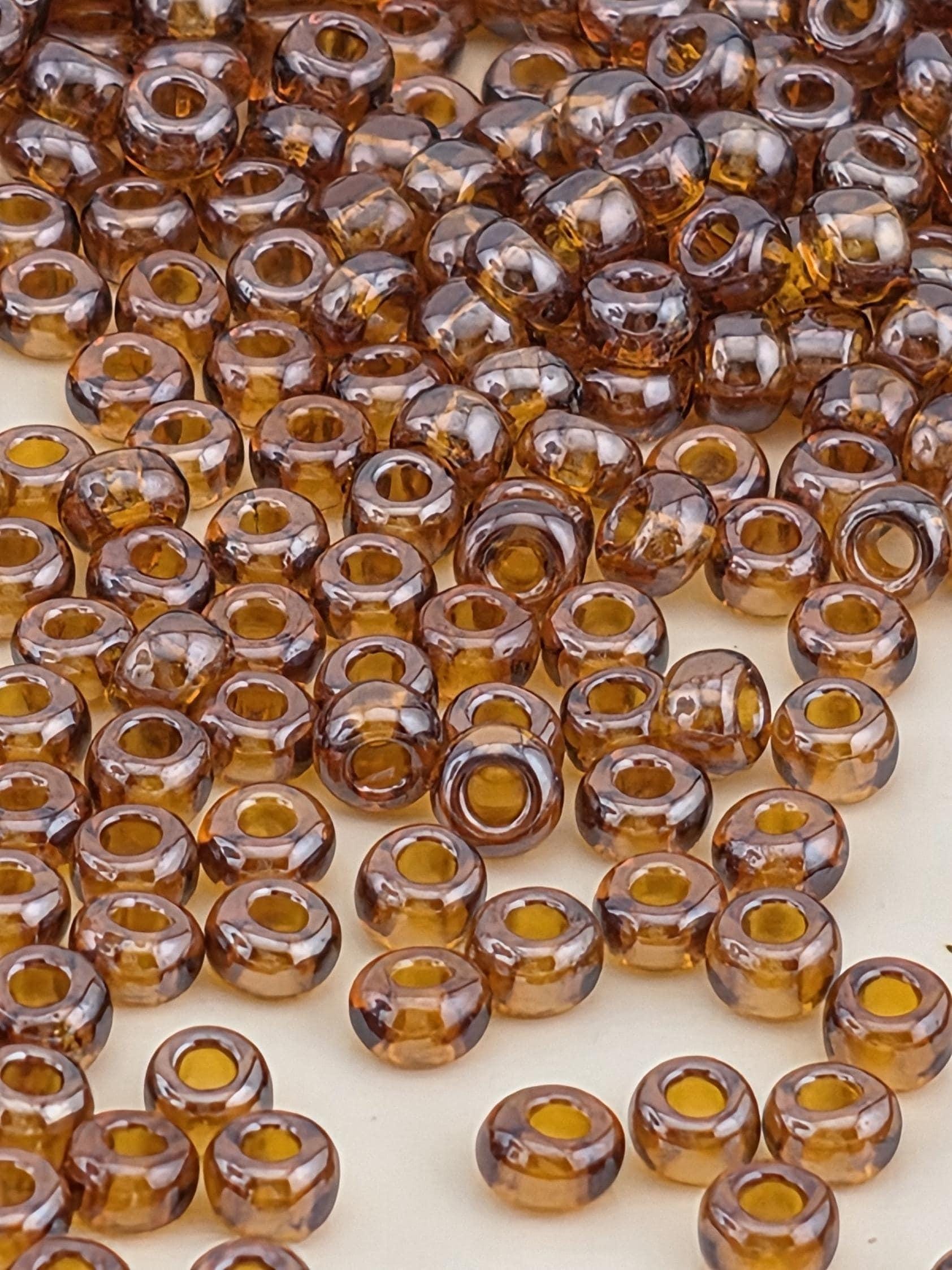 Translucent Topaz Rocaille | Size 8 | 15g | Preciosa-Ornela Glass Seed Beads | Czech Seed Beads | Bead Weaving Embroidery Supply