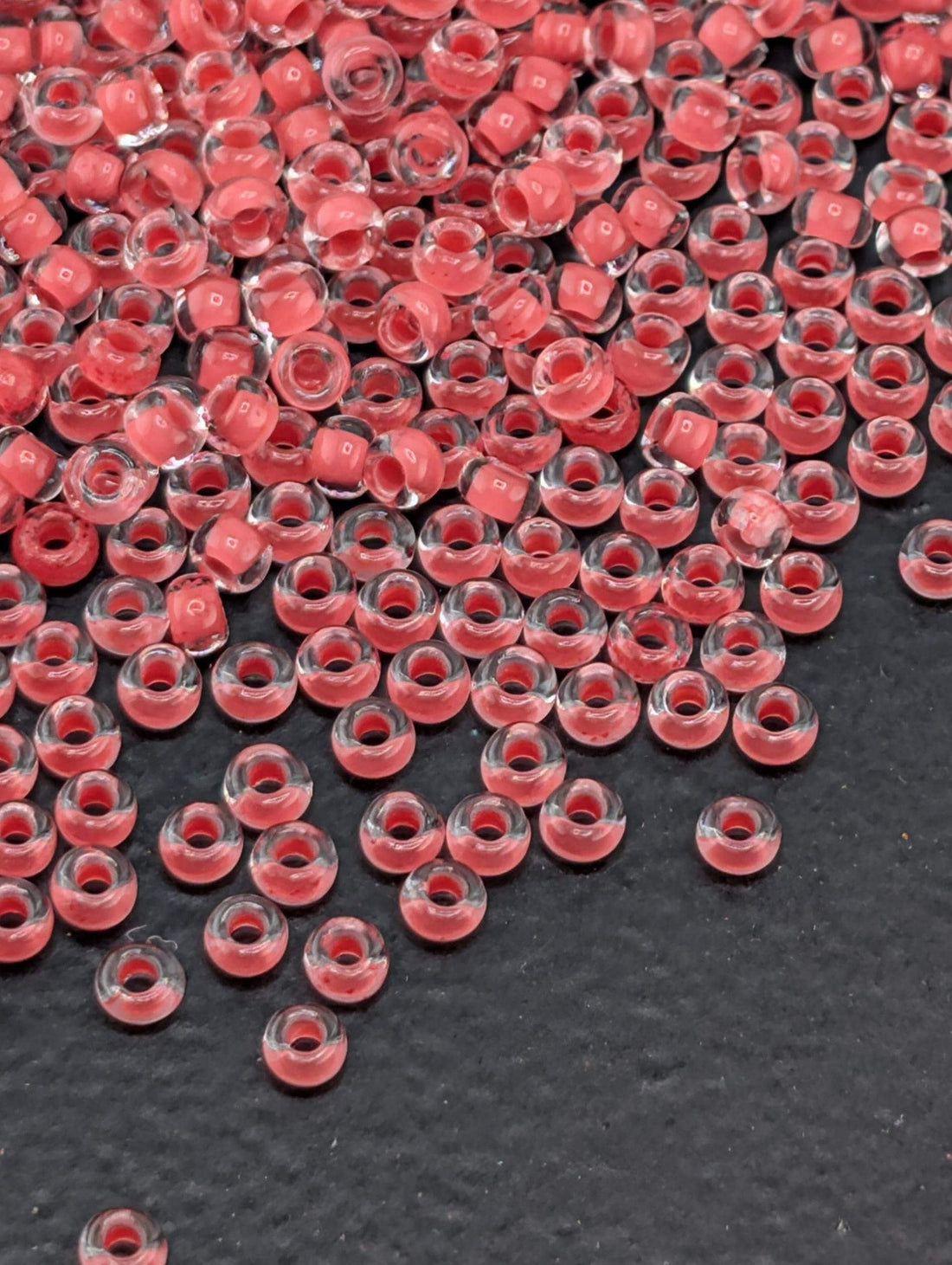 Transparent Red Lined Clear | Size 11 | 15g | Preciosa-Ornela Glass Seed Beads | Czech Seed Beads | Bead Weaving Embroidery Supply