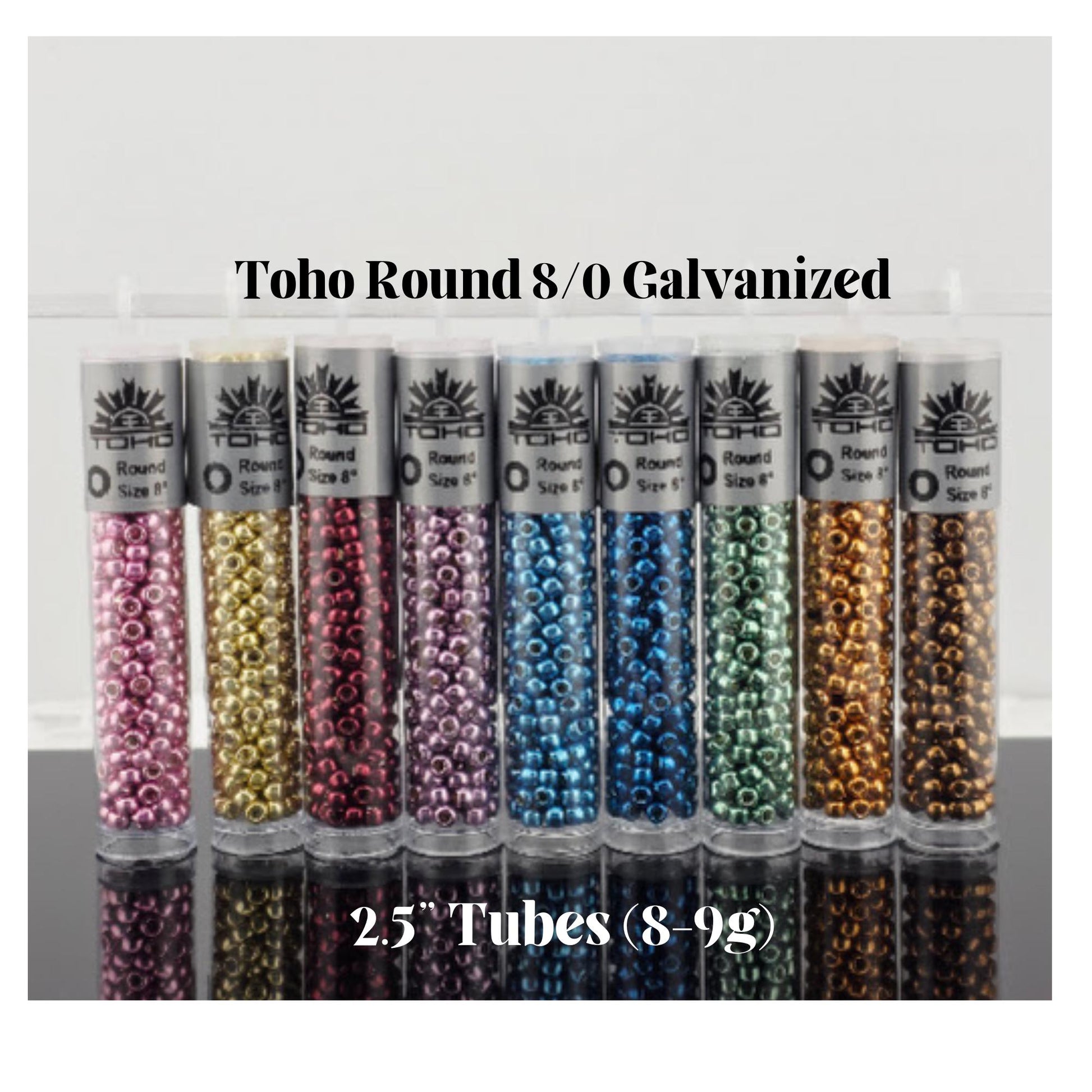TOHO Round 8/0 Galvanized 2.5" tubes | Japanese Seed Beads | Bead Weaving Embroidery Supply | DIY Jewelry