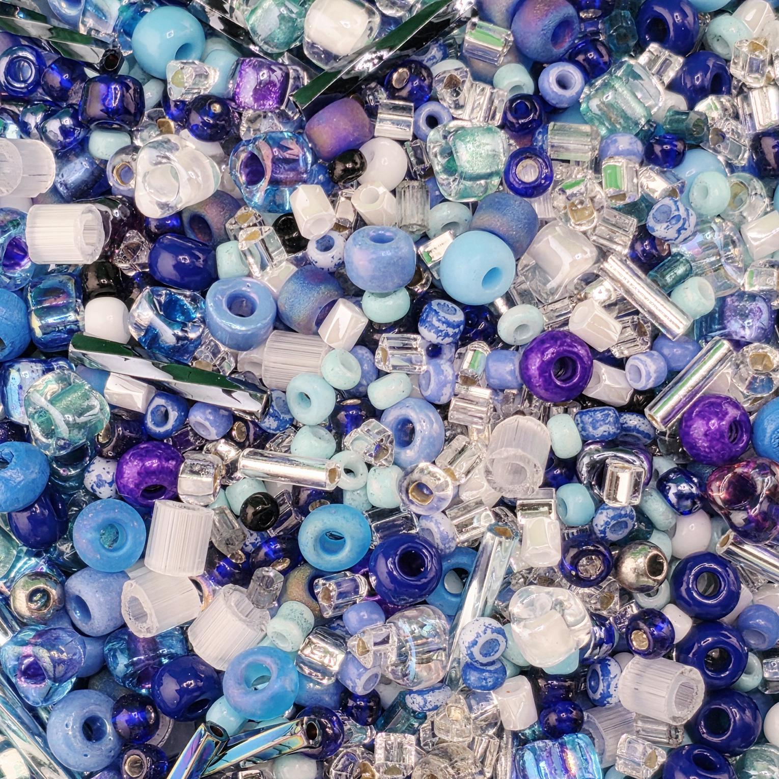 Seed Bead Mixes - Assorted Size and Shape Glass Beads for Loom Weaving, Fringe Earrings, & Jewelry Making - Multi-Color 20g Bag