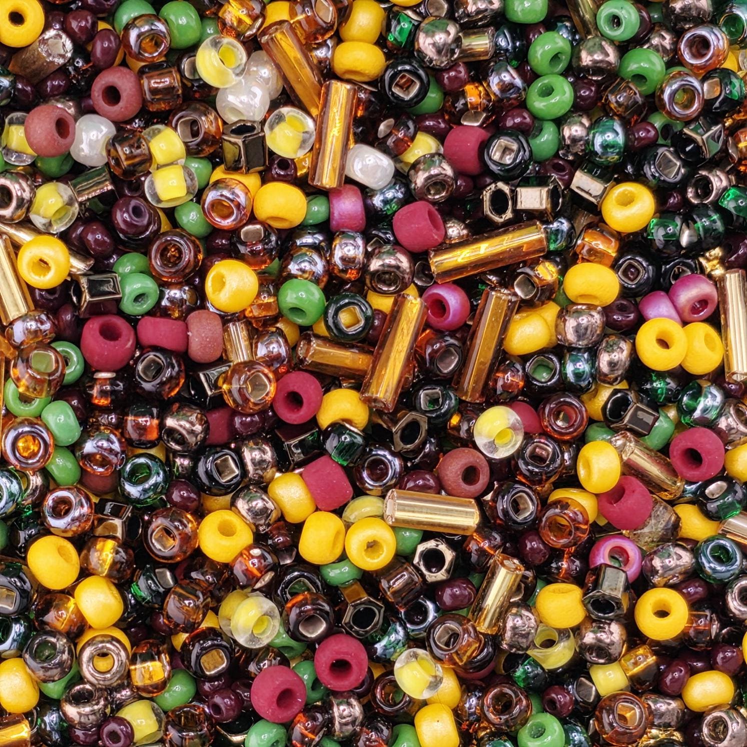 Seed Bead Mixes - Assorted Size and Shape Glass Beads for Loom Weaving, Fringe Earrings, & Jewelry Making - Multi-Color 20g Bag