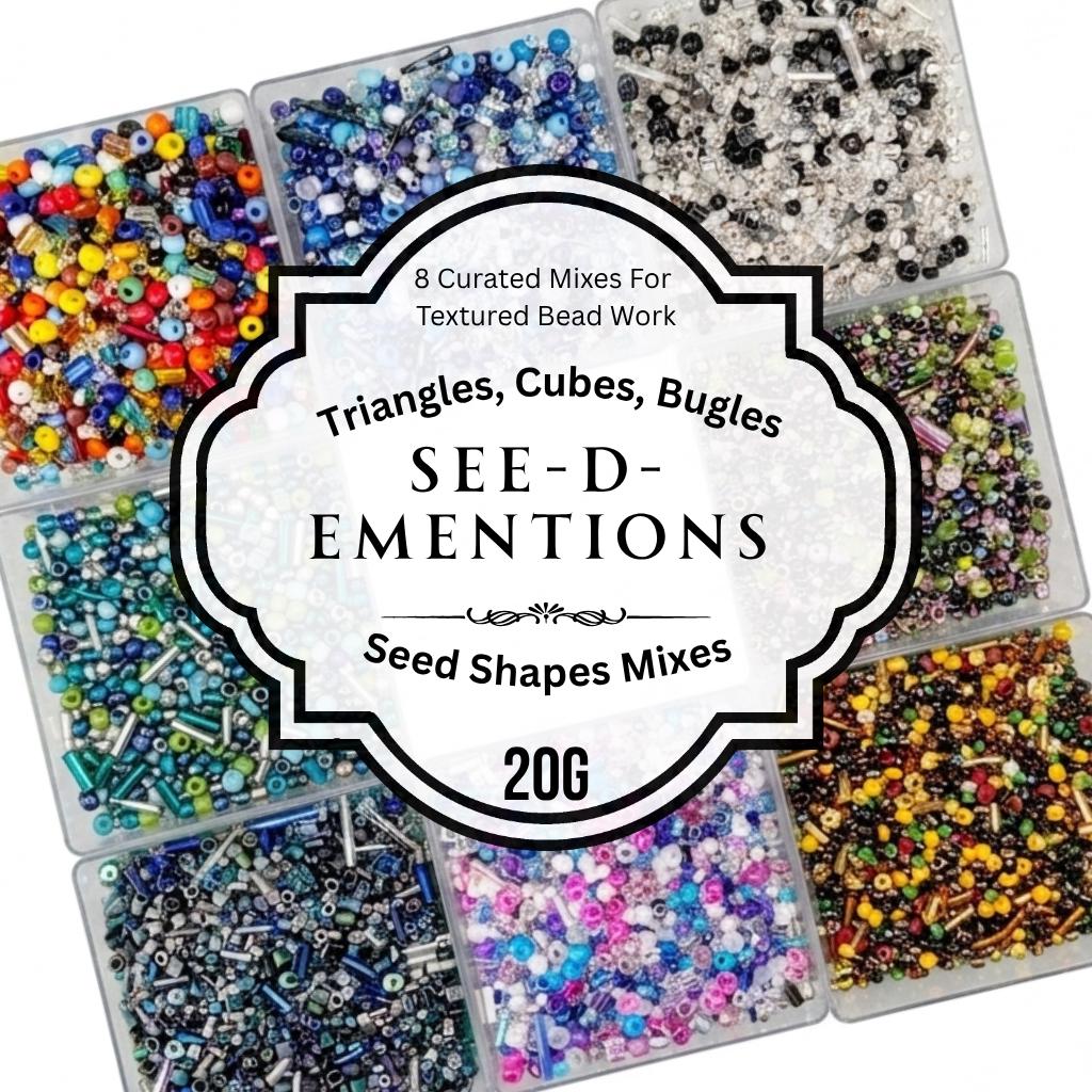 Seed Bead Mixes - Assorted Size and Shape Glass Beads for Loom Weaving, Fringe Earrings, & Jewelry Making - Multi-Color 20g Bag