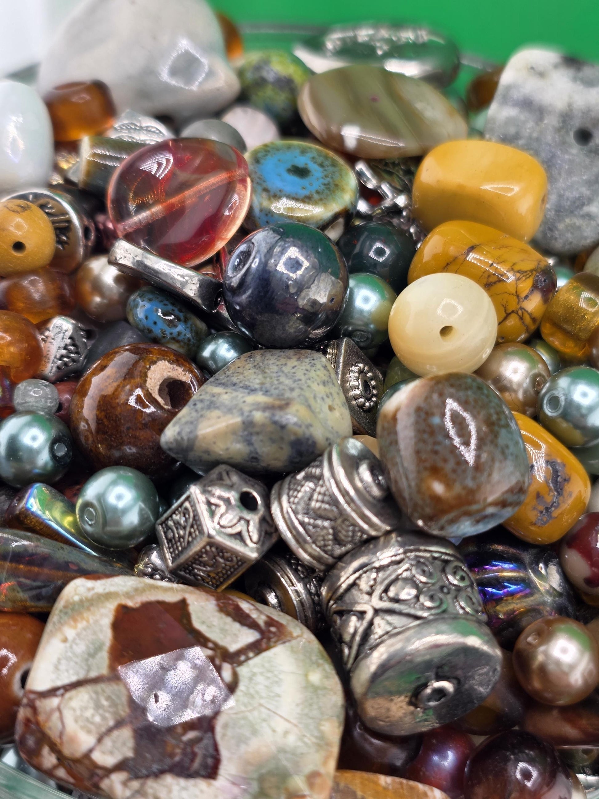 Fancy Jasper Beads Mix, Earth Tone Gemstones (2oz Jewelry Crafting) | Jewelry Making Bracelet Supply | Learise Curated Mix