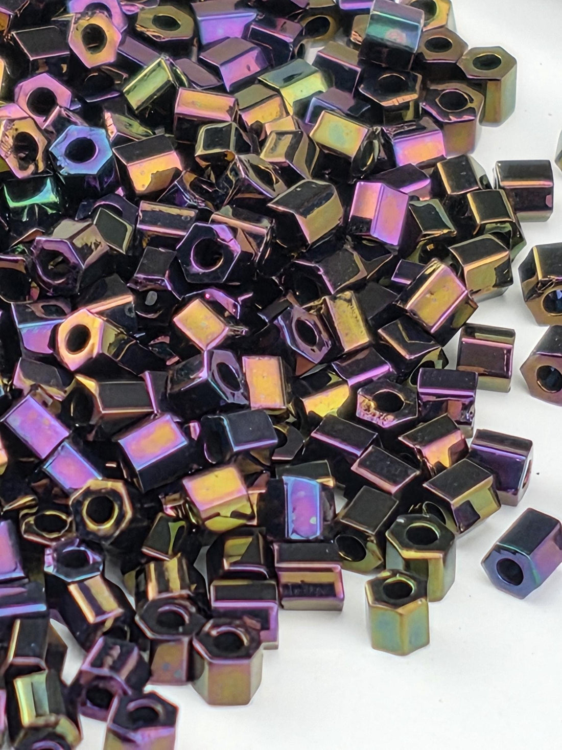 TOHO 11/0 Hex Seed Beads Metallic Iris Purple - 2.5 Inch Tube - Iridescent Japanese Glass Beads for Intricate Beadwork & DIY Jewelry