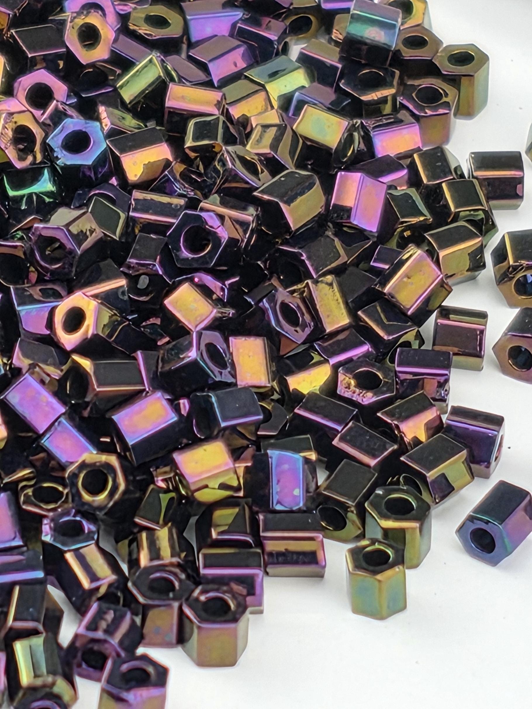 TOHO 11/0 Hex Seed Beads Metallic Iris Purple - 2.5 Inch Tube - Iridescent Japanese Glass Beads for Intricate Beadwork & DIY Jewelry