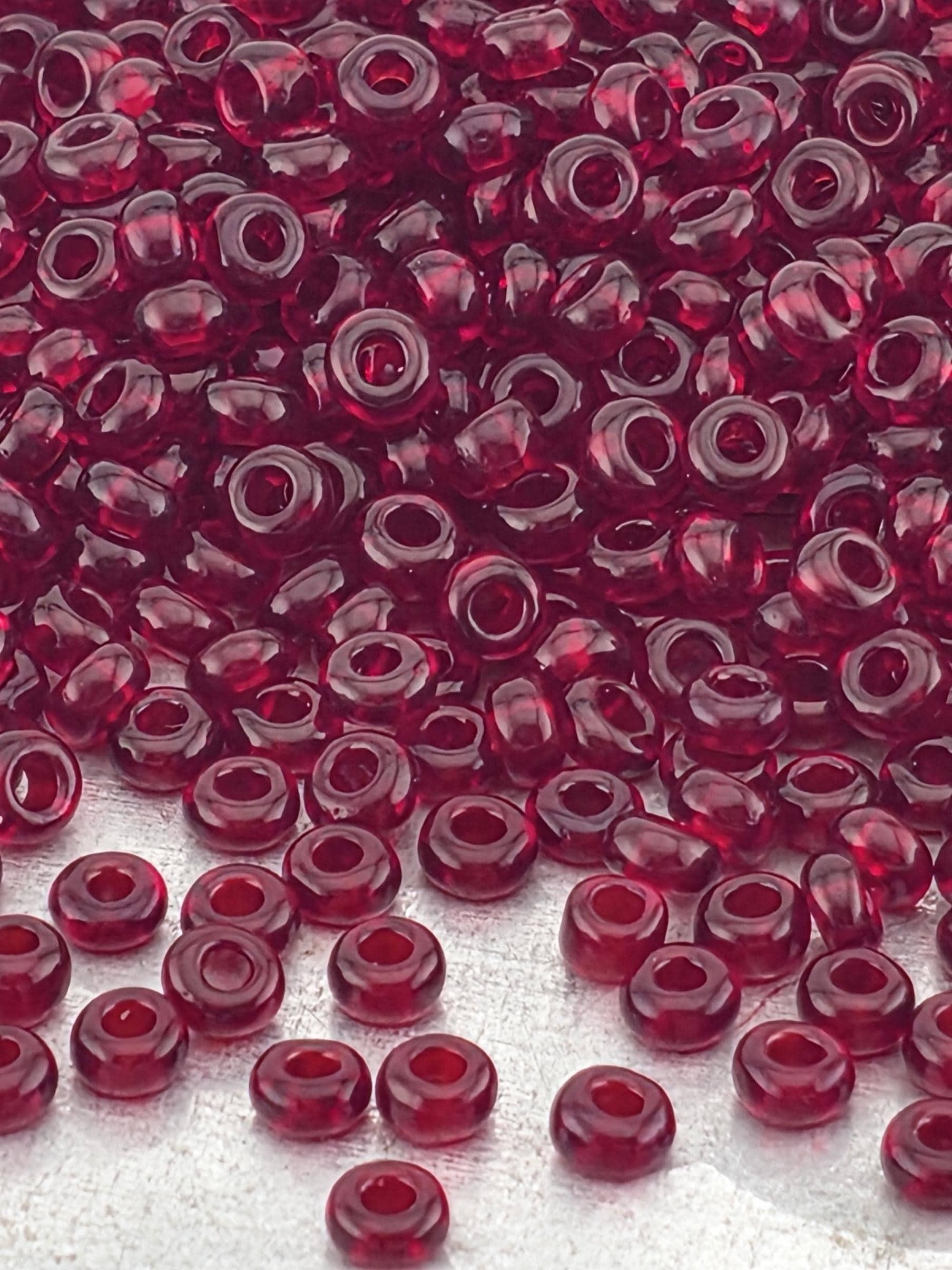 Translucent Garnet Red | Size 8 | 15g | Preciosa-Ornela Glass Seed Beads | Czech Seed Beads | Bead Weaving Embroidery Supply