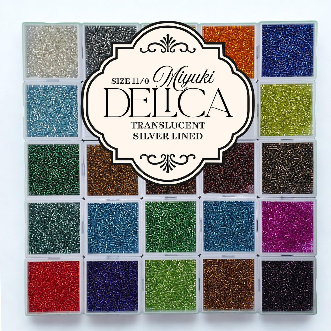 Miyuki Delica 11/0 Seed Beads 7g Tube - Transparent Silver Lined (T/SL) - Choice of 22 Colors or Full Collection - Japanese Cylinder Beads