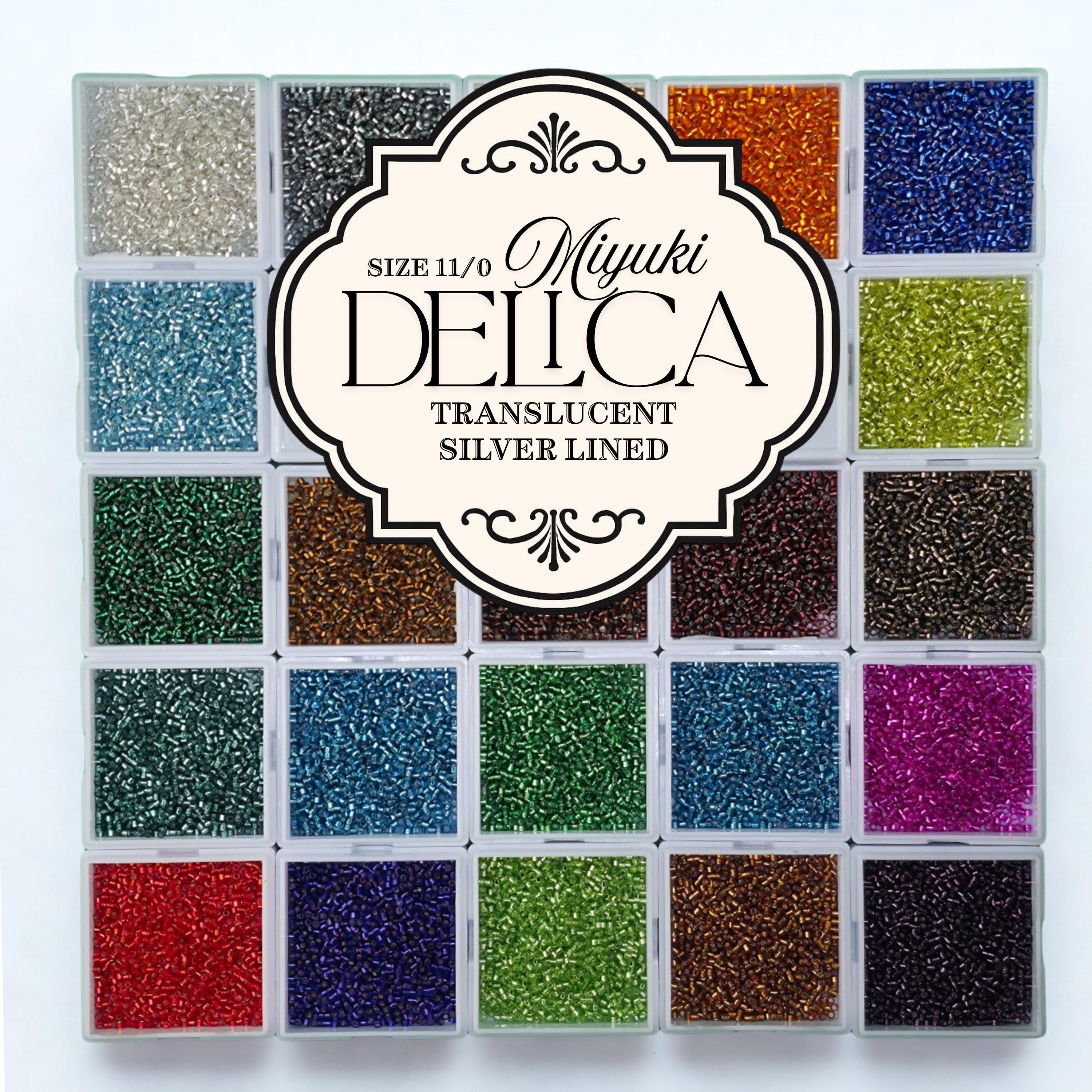 Miyuki Delica 11/0 Seed Beads 7g Tube - Transparent Silver Lined (T/SL) - Choice of 22 Colors or Full Collection - Japanese Cylinder Beads