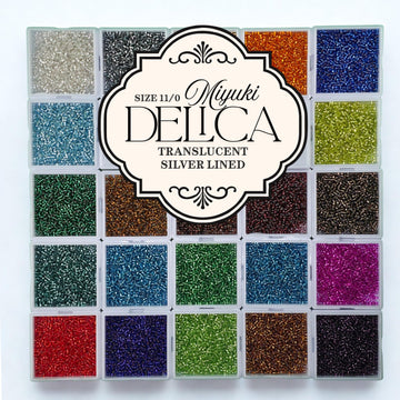 Miyuki Delica 11/0 Seed Beads 7g Tube - Transparent Silver Lined (T/SL) - Choice of 22 Colors or Full Collection - Japanese Cylinder Beads