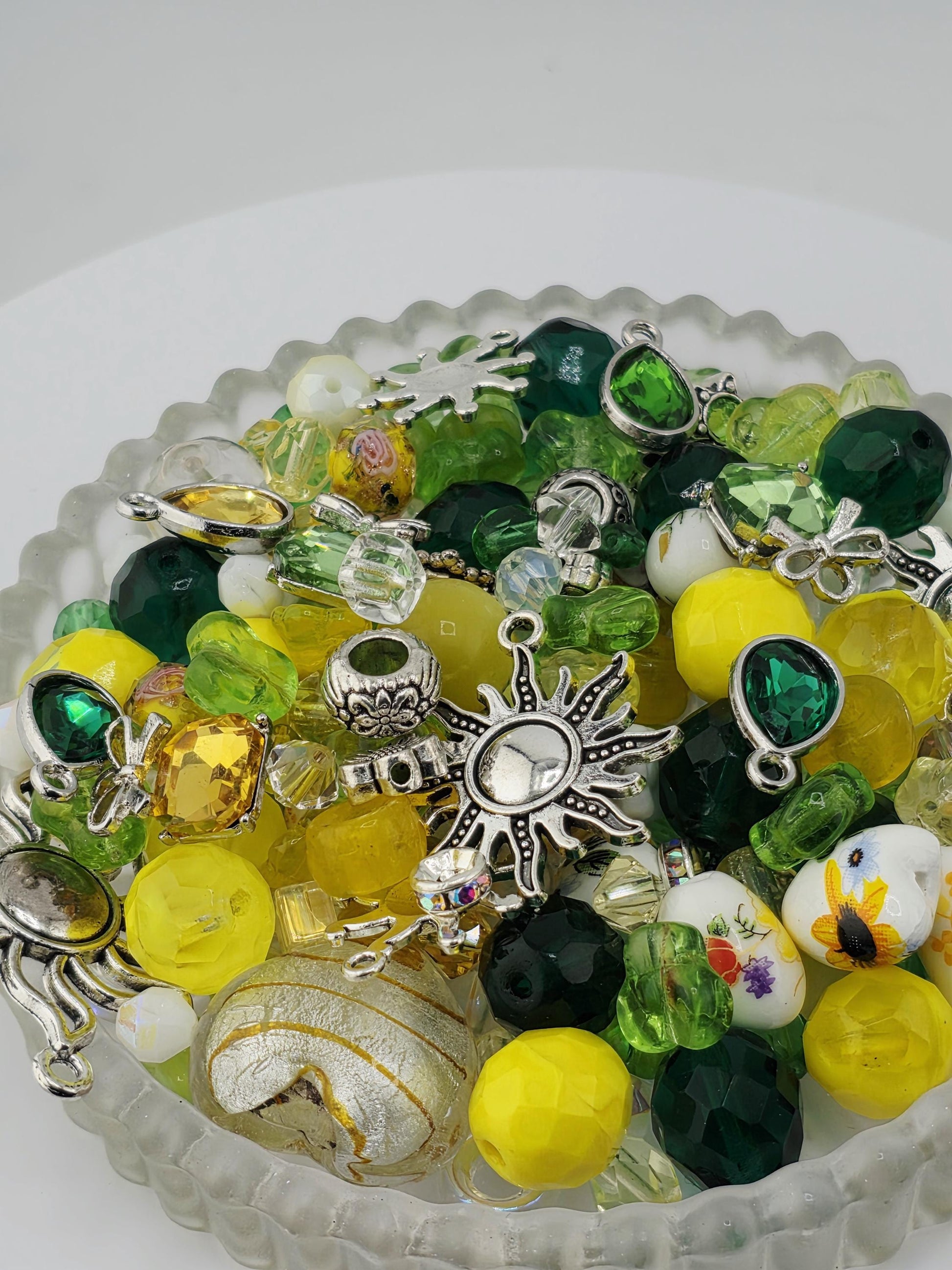 Sun of a Bead! Glass Bead Mix: Bold Jewel Tones with Playful Charms (2 oz) | Jewelry Making Bracelet Supply | Learise Curated Mix