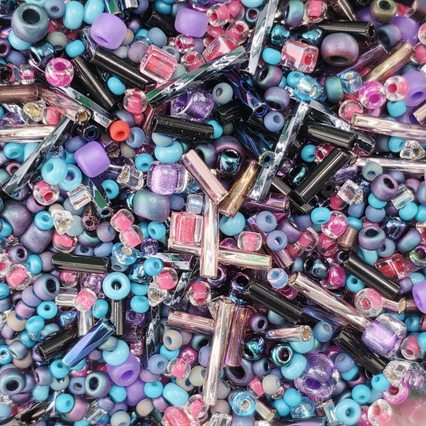 Seed Bead Mixes - Assorted Size and Shape Glass Beads for Loom Weaving, Fringe Earrings, & Jewelry Making - Multi-Color 20g Bag