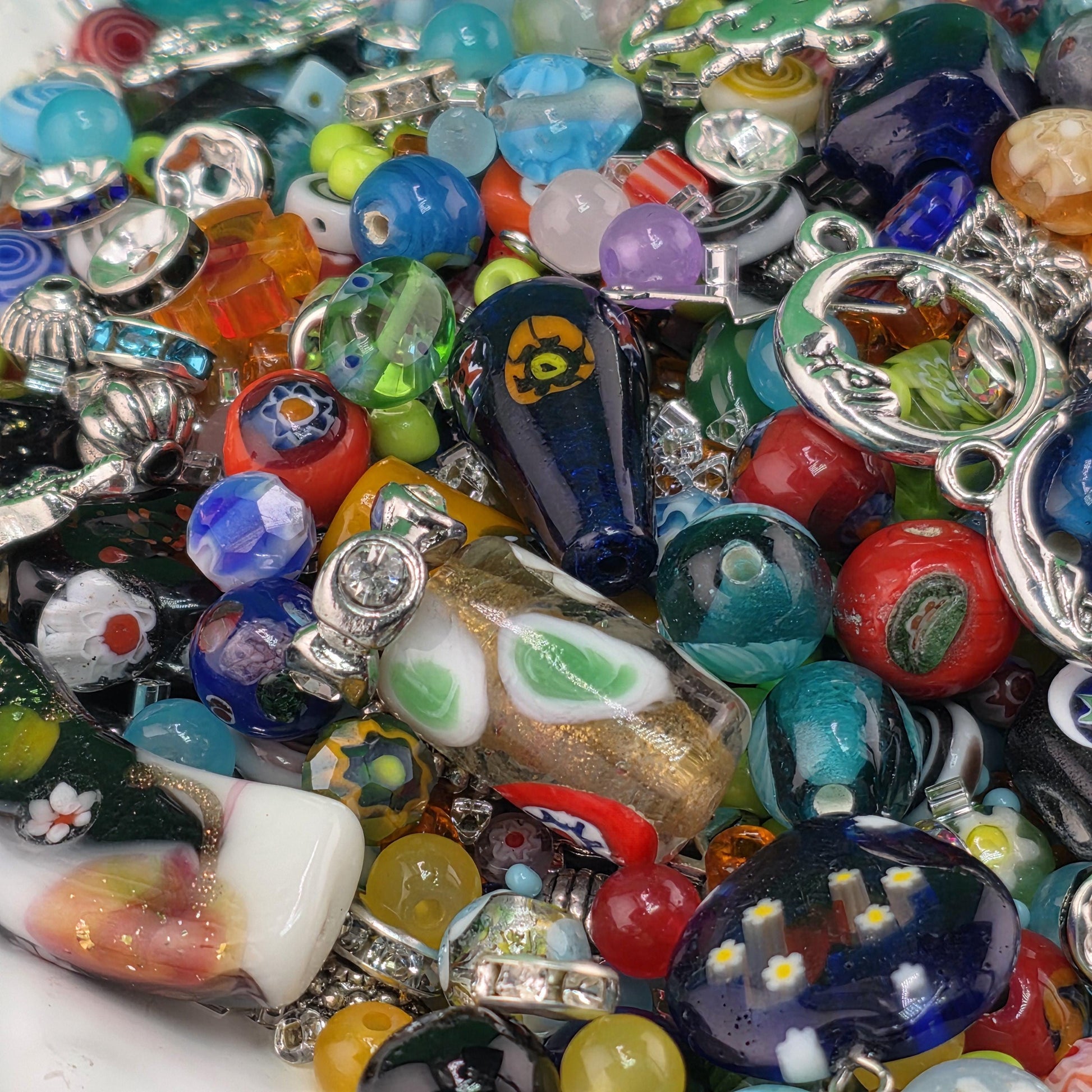 Millifiore Bead Mix: Colorful Glass Variety - Jewelry Craft Supply | Jewelry Making Bracelet Supply | Learise Curated Mix