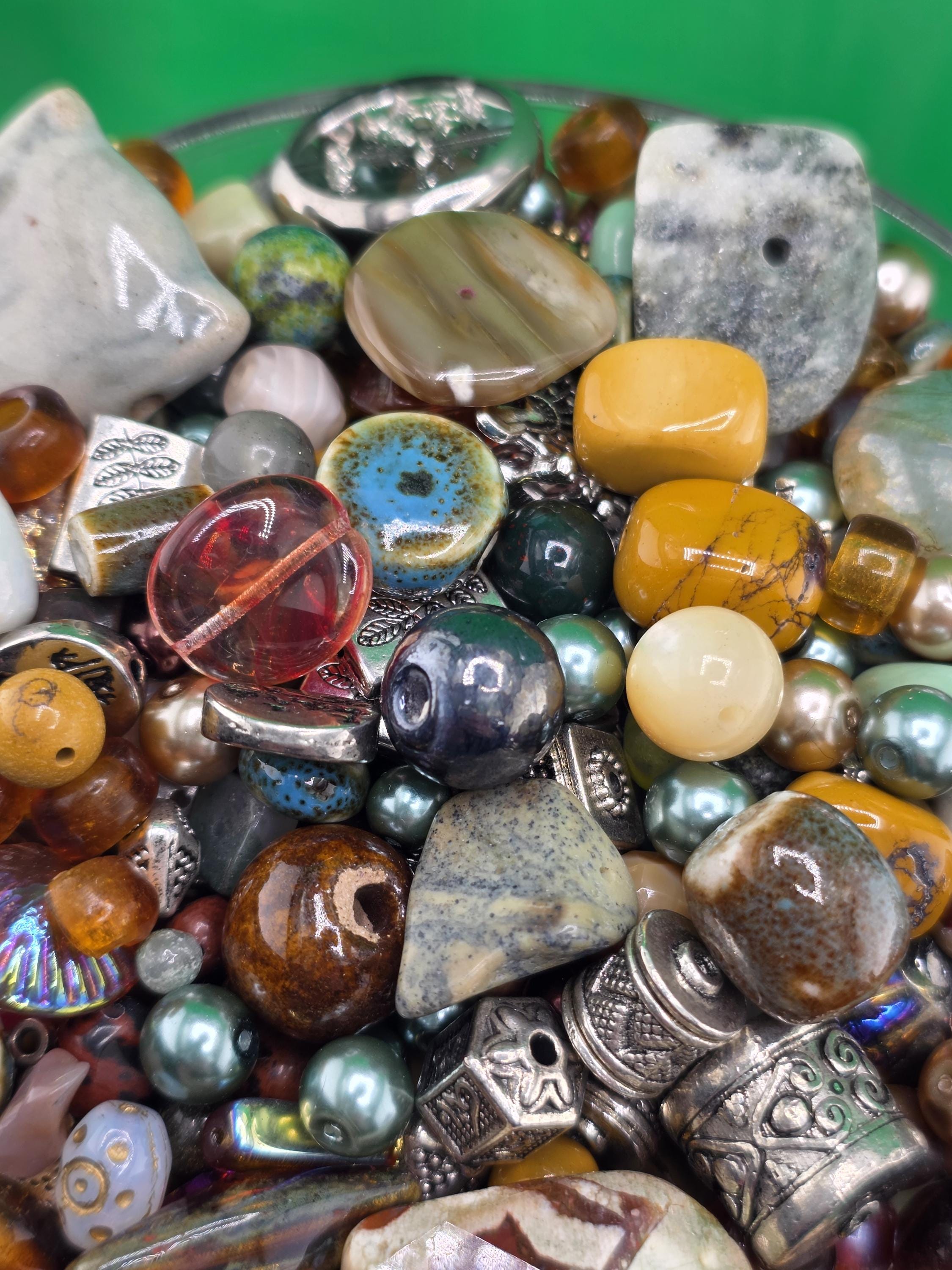 Fancy Jasper Beads Mix, Earth Tone Gemstones (2oz Jewelry Crafting) | Jewelry Making Bracelet Supply | Learise Curated Mix