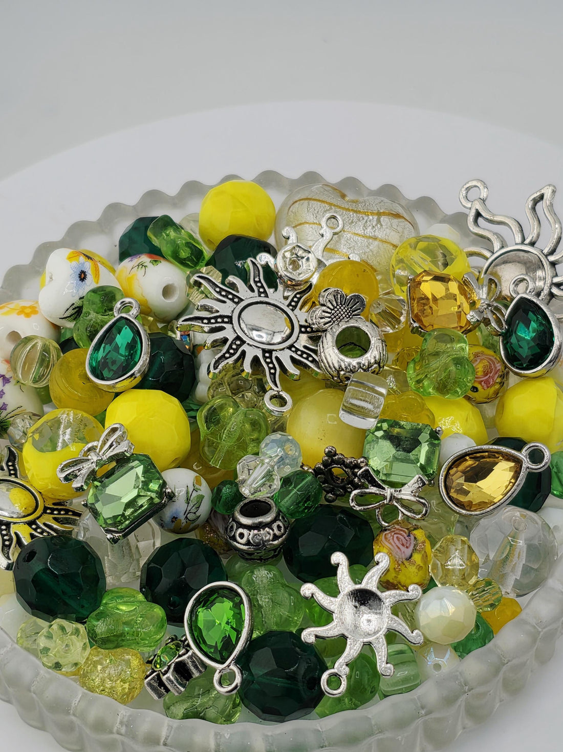 Sun of a Bead! Glass Bead Mix: Bold Jewel Tones with Playful Charms (2 oz) | Jewelry Making Bracelet Supply | Learise Curated Mix