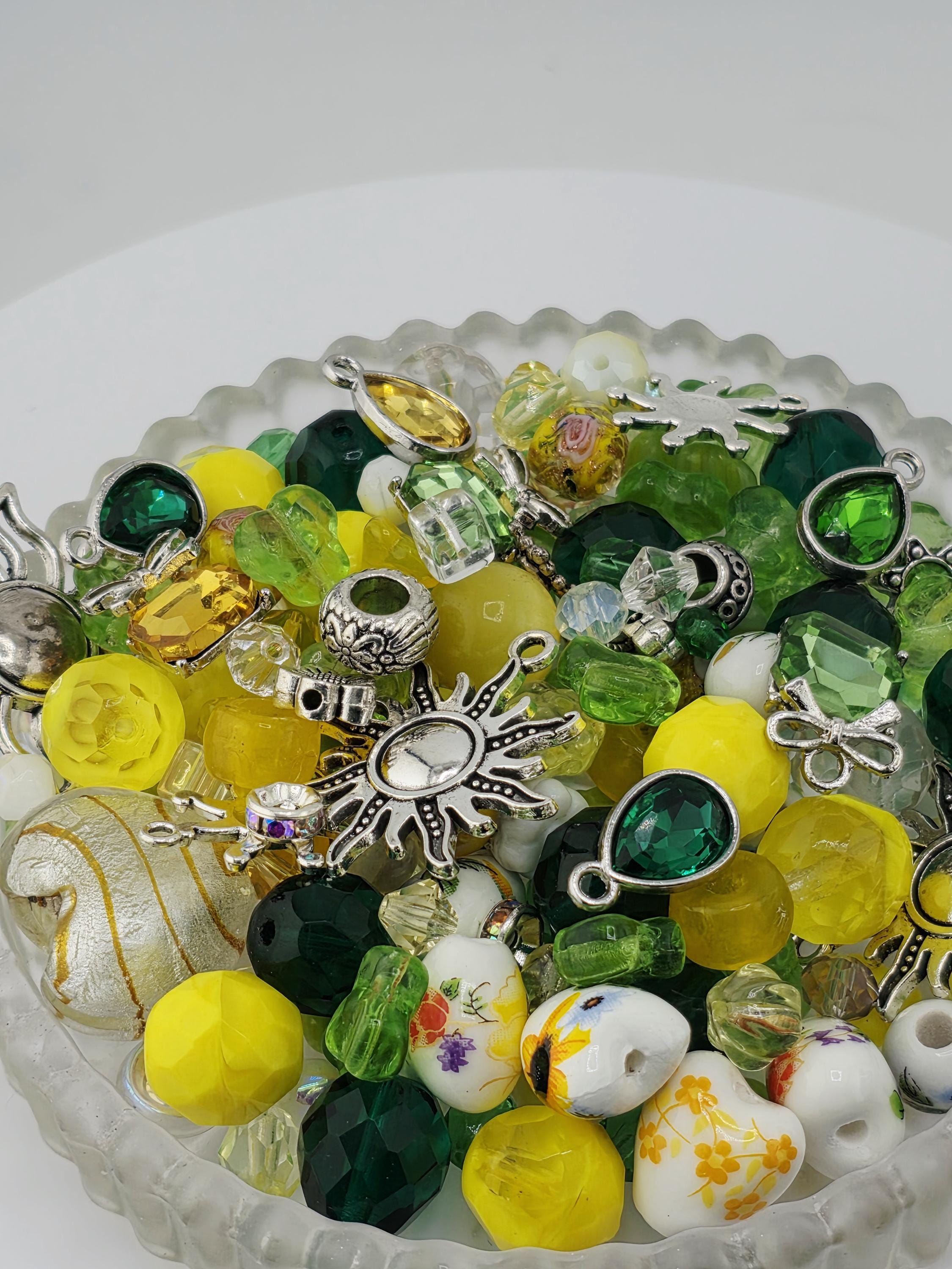 Sun of a Bead! Glass Bead Mix: Bold Jewel Tones with Playful Charms (2 oz) | Jewelry Making Bracelet Supply | Learise Curated Mix