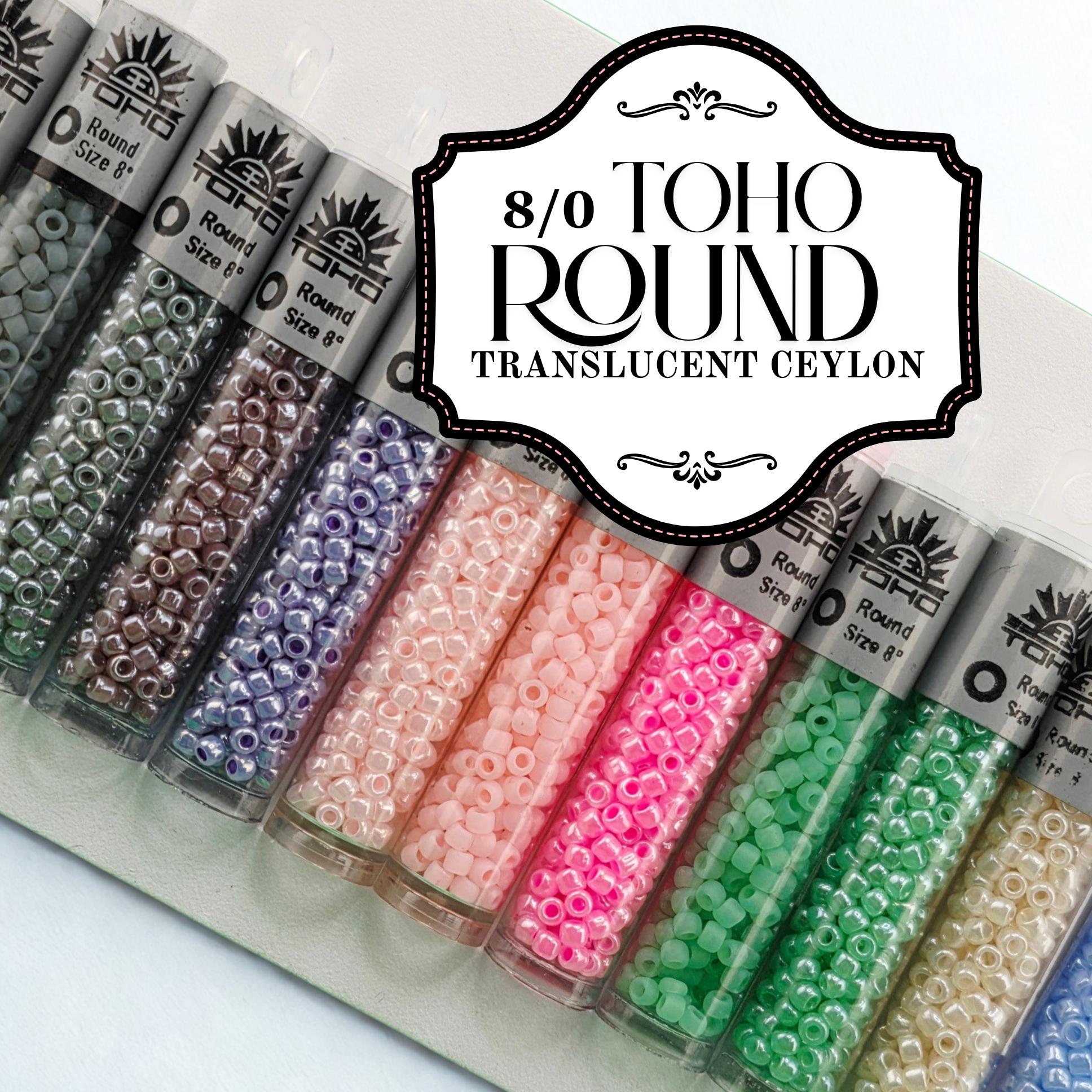 Toho Japanese Seed Beads: Ceylon Celery Green (Round 8/0, 2.5" Tube) | Japanese Seed Beads | Bead Weaving Embroidery Supply | DIY Jewelry