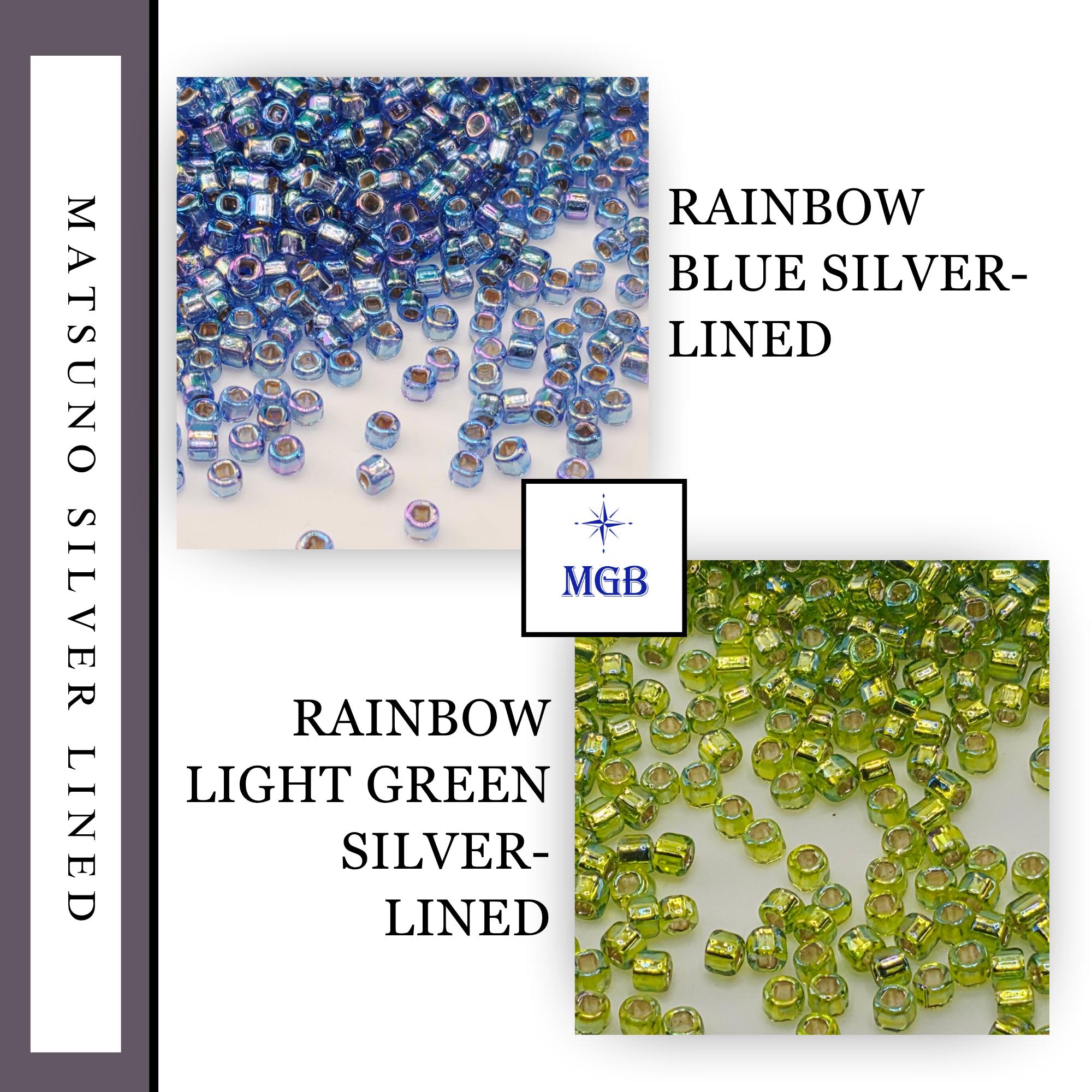 The image is a collage of two images, one showing a collection of blue and green beads and the other showing a collection of green beads. The text in the image provides information about the beads, including their color, size, and type.
