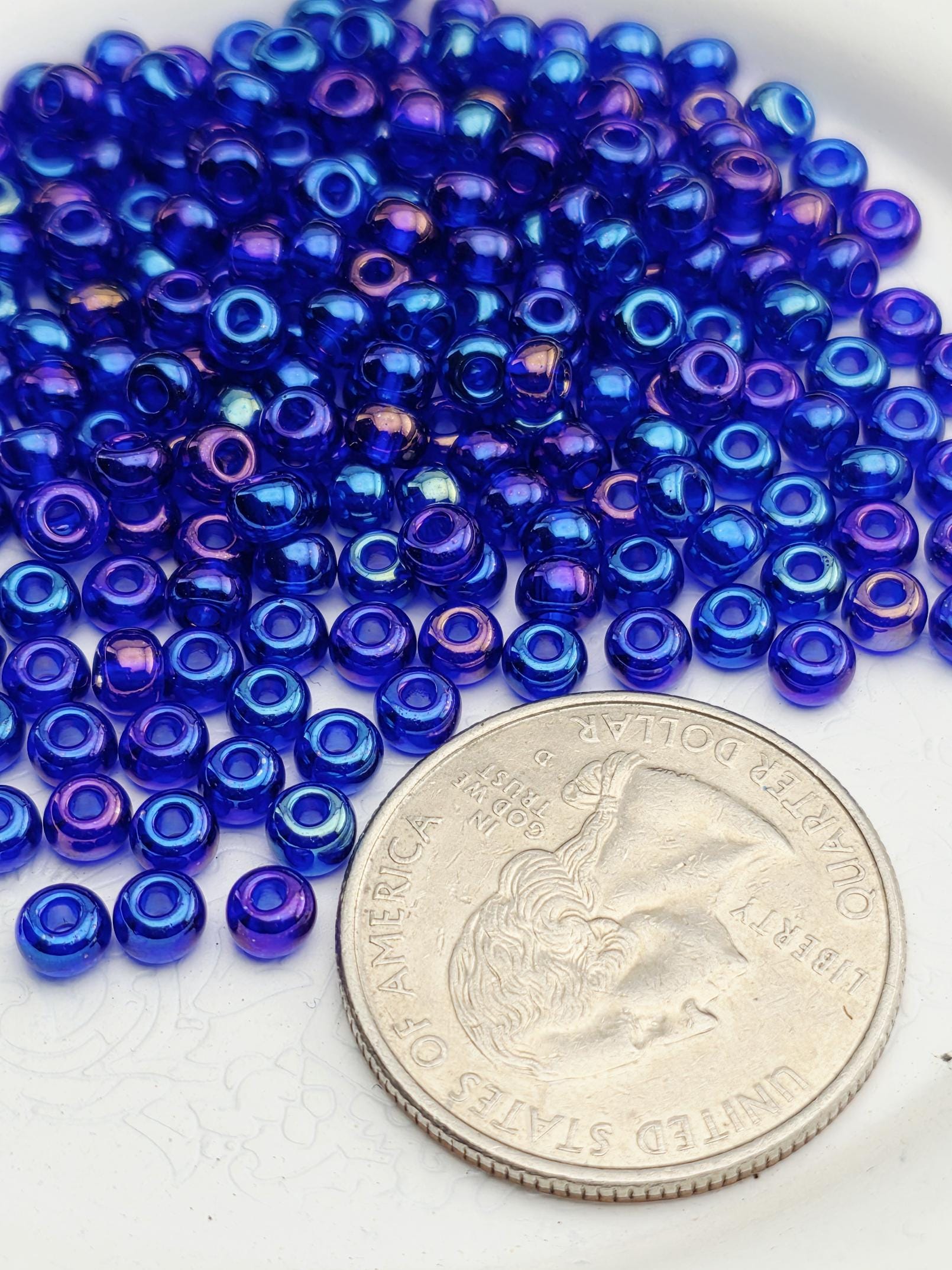 Translucent Silver Lined Dark Sapphire AB | Size 6 | 20g Tube | Preciosa-Ornela Glass Seed Beads
