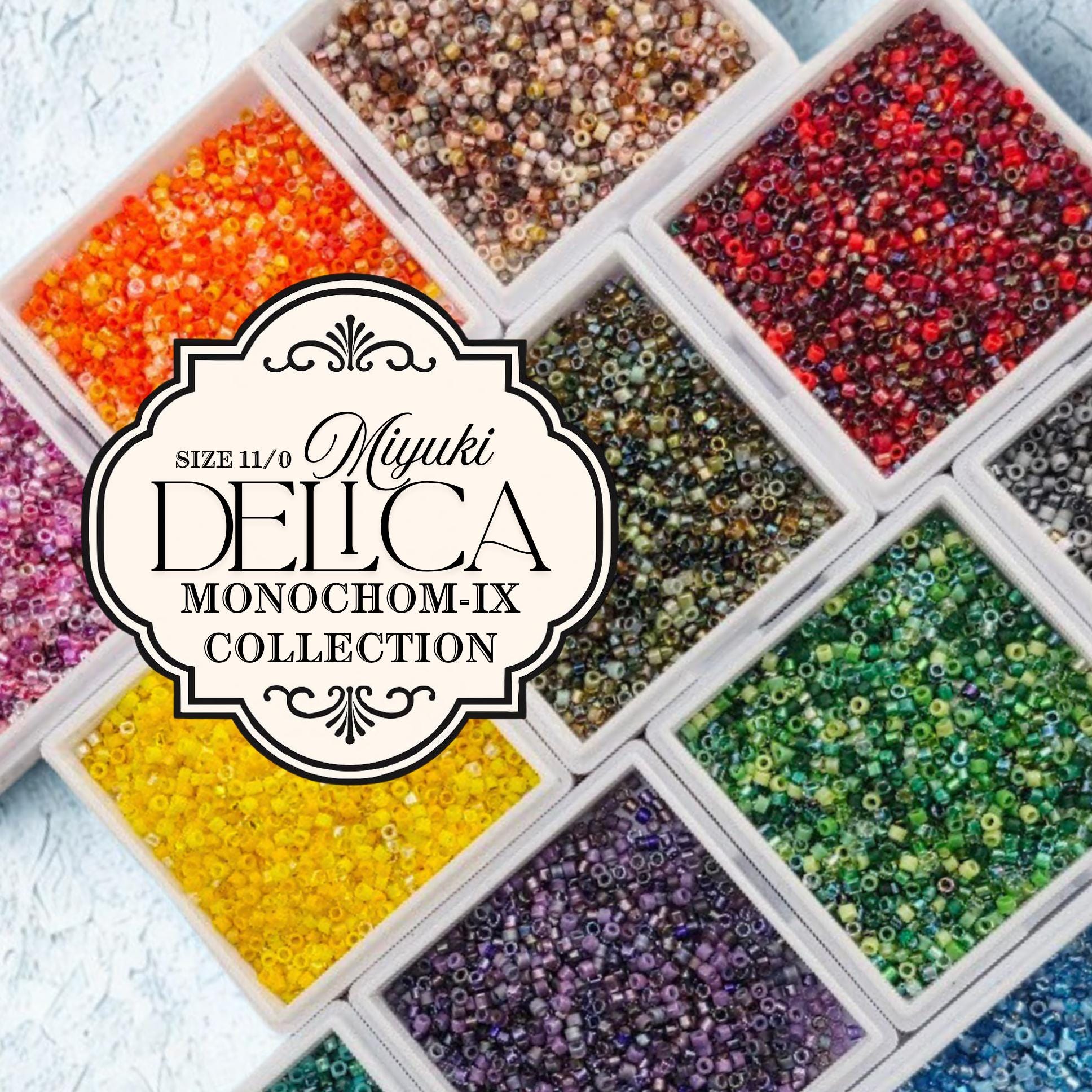 MIyuki Delica Monochromatic Mixes | Size 11 | 7g (ea) | Japanese Seed Beads | Bead Weaving Embroidery Supply | DIY Jewelry