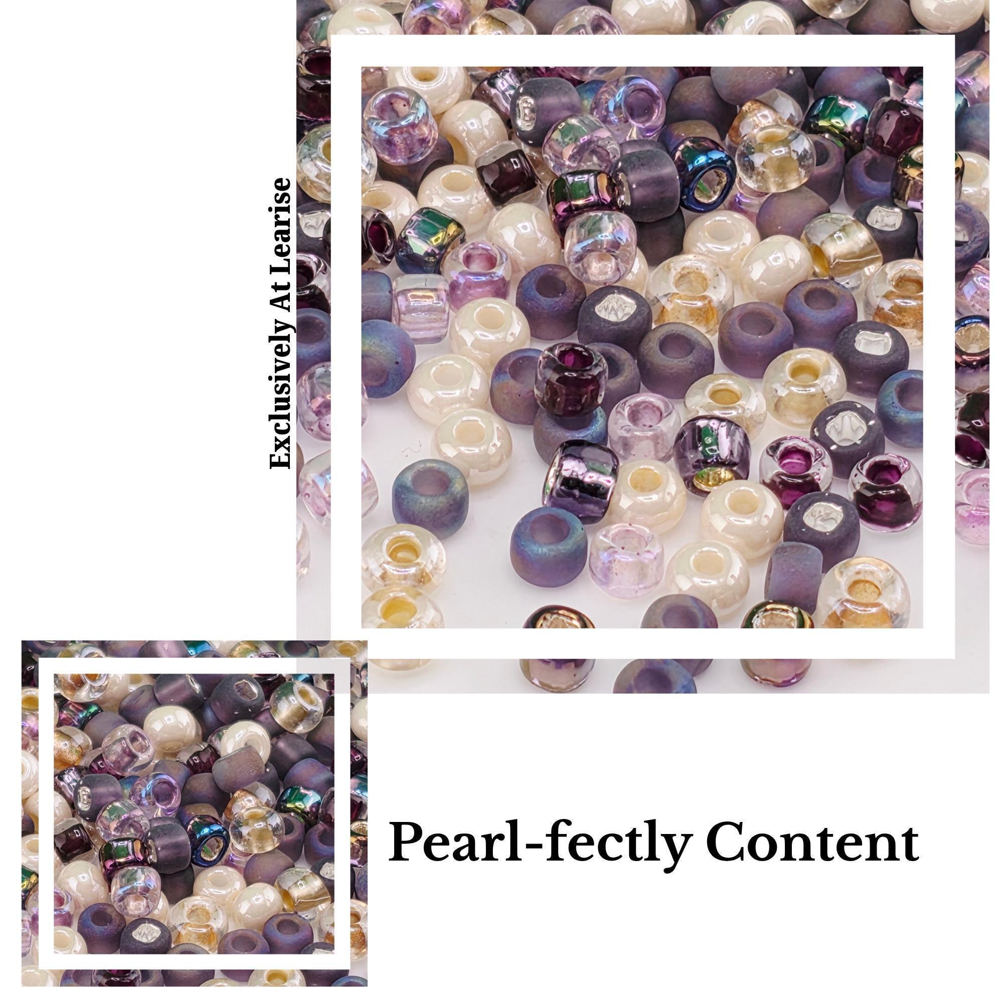 Size 6/0 Seed Bead Mix - Assorted Glass Beads for Loom Weaving, Fringe Earrings, & Jewelry Making - Multi-Color 20g Bag