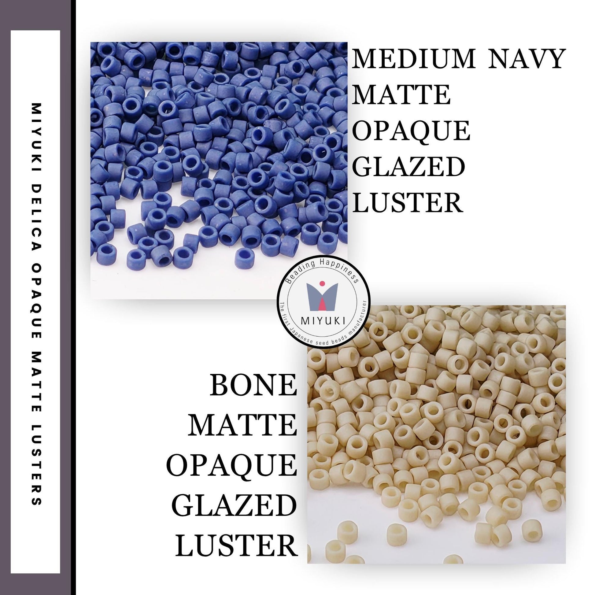 The image is a collage of two images, each depicting a different type of bead or ornament. The first image shows a large pile of blue beads, while the second image shows a pile of beige beads. The text in the image provides information about the beads, including their names and descriptions.