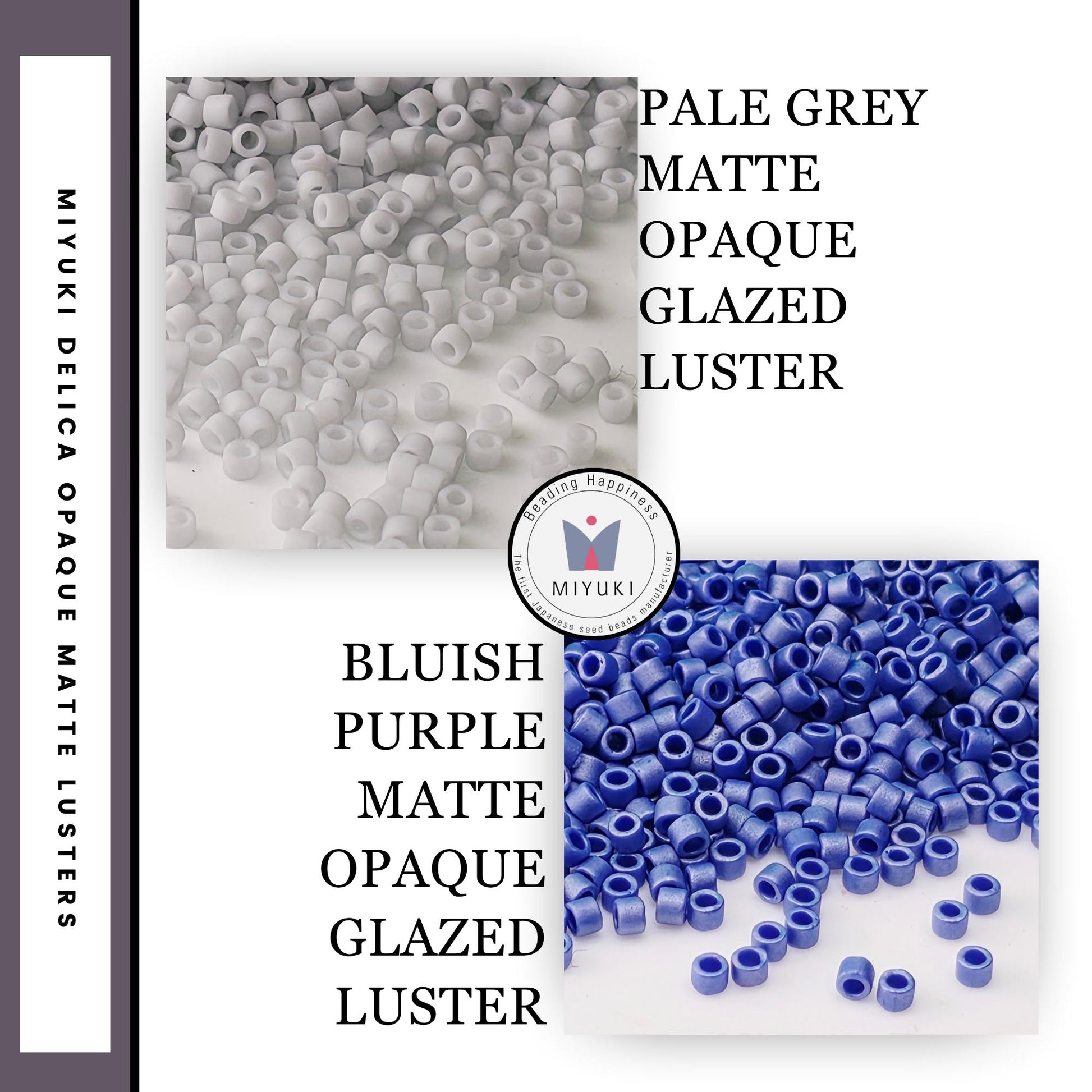 a bunch of beads that are blue and white