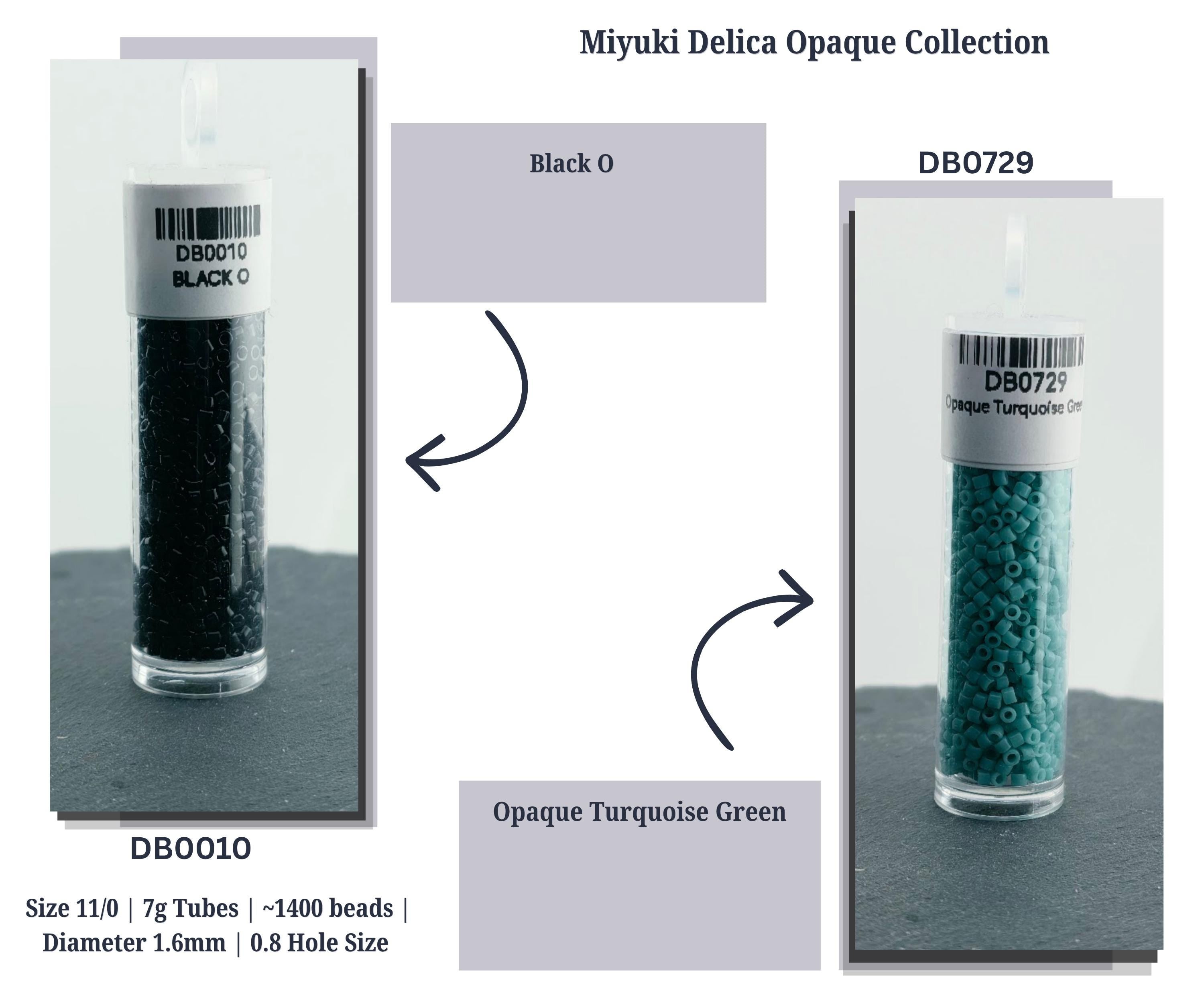 The image is a collage of two images, each showing a different color of beads. The first image displays black beads, and the second image shows green beads. The text in the image provides information about the beads, including their color, size, and hole size.